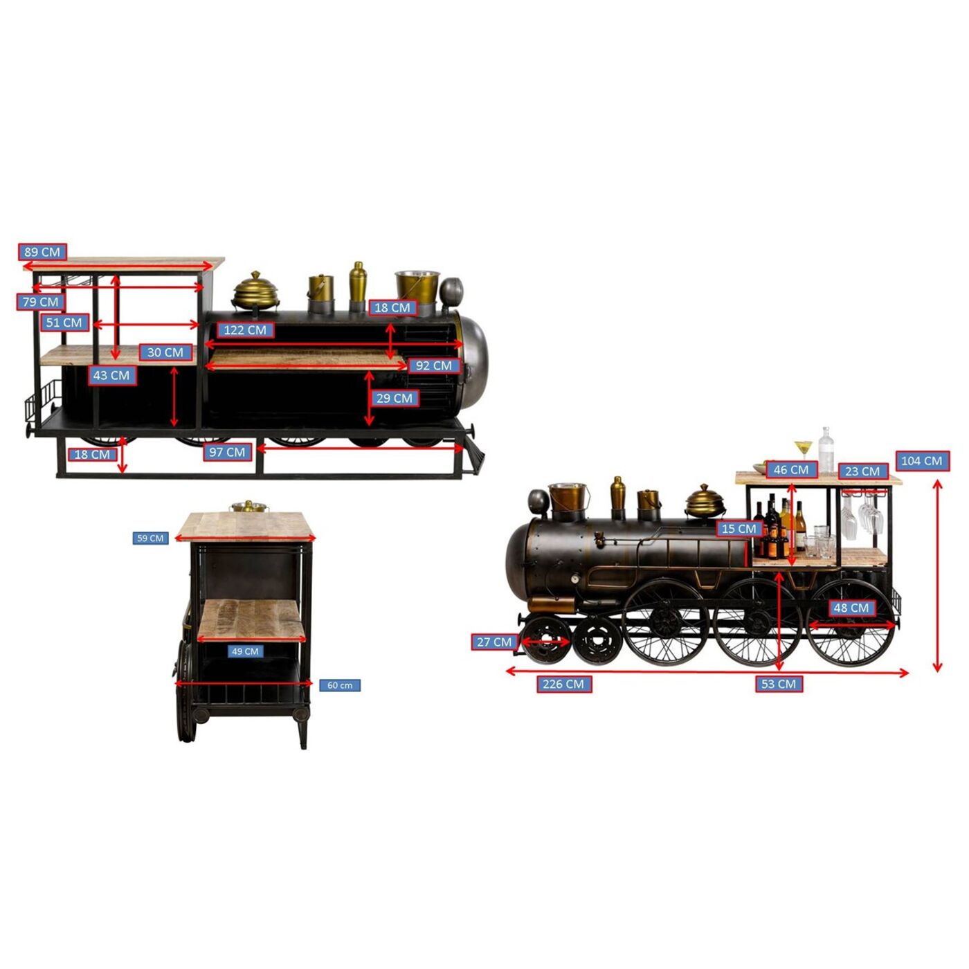 Стойка барная Steam Train 225 см от KARE Design