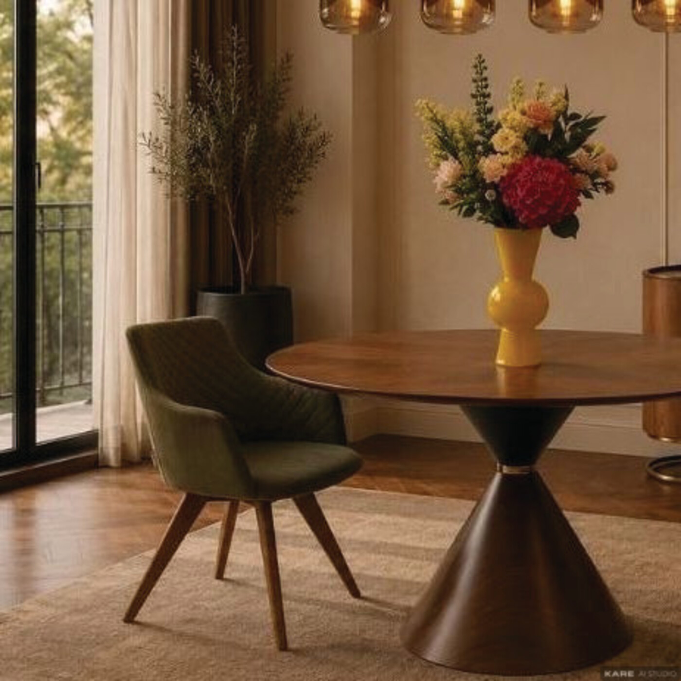 Стул вращающийся Coco Wood Green от KARE Design
