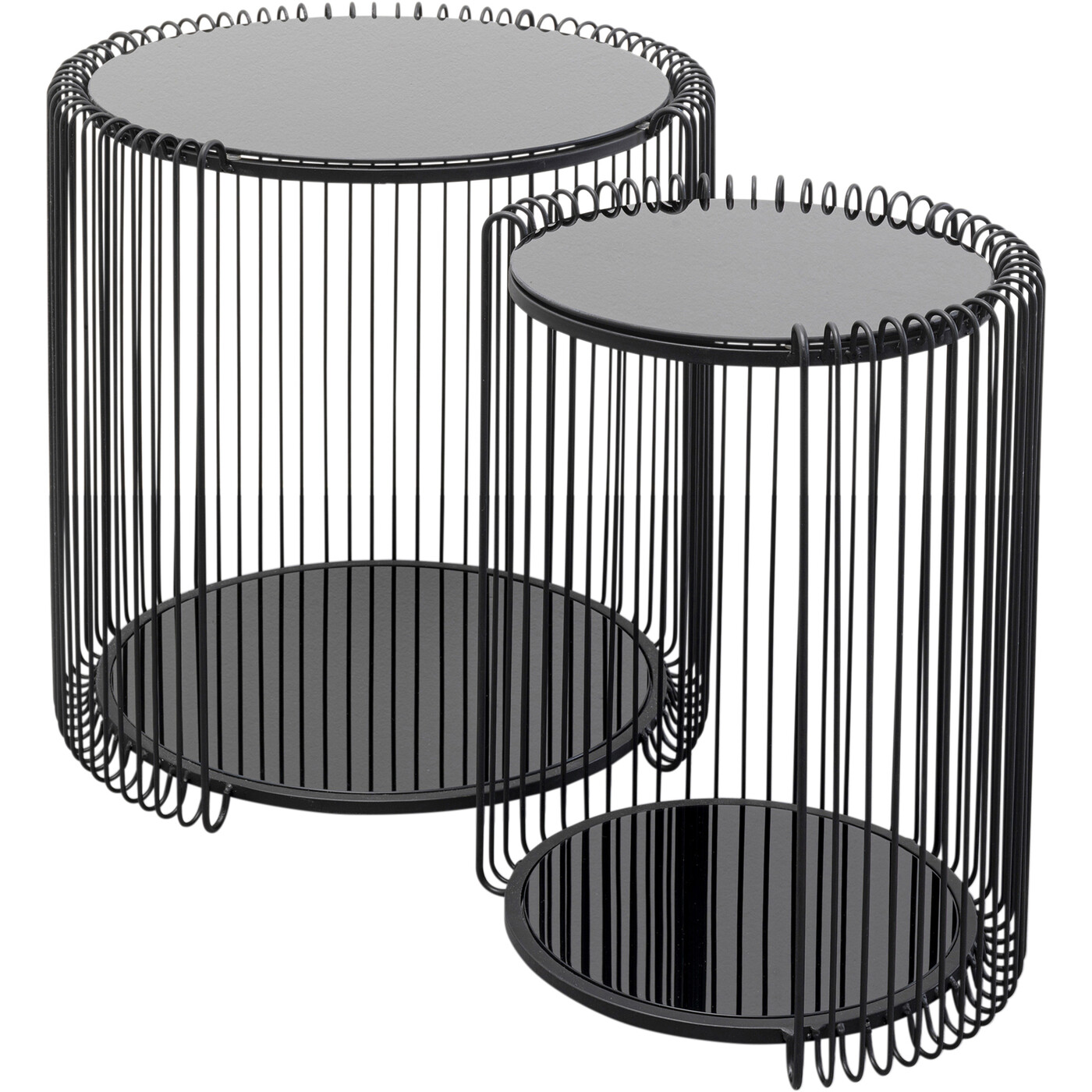 Стол приставной Wire Cut Out Black Ø45 см (2 шт) от KARE Design