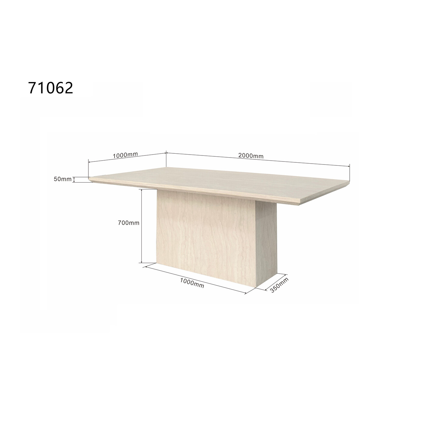 Стол Travertino 200x100cm от KARE Design