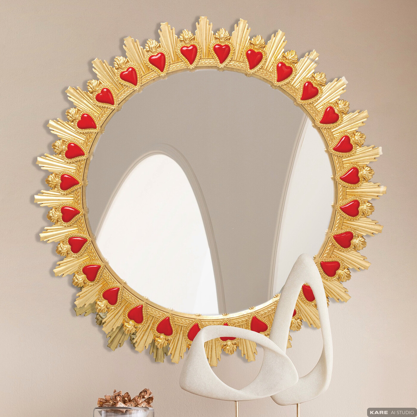 Зеркало настенное Flaming Heart Ø81cm от KARE Design
