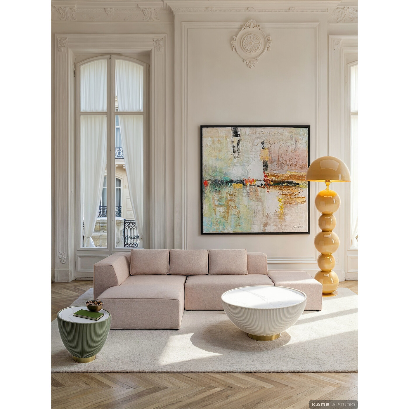 Диван угловой левосторонний Infinity Ottomane Creme Left от KARE Design