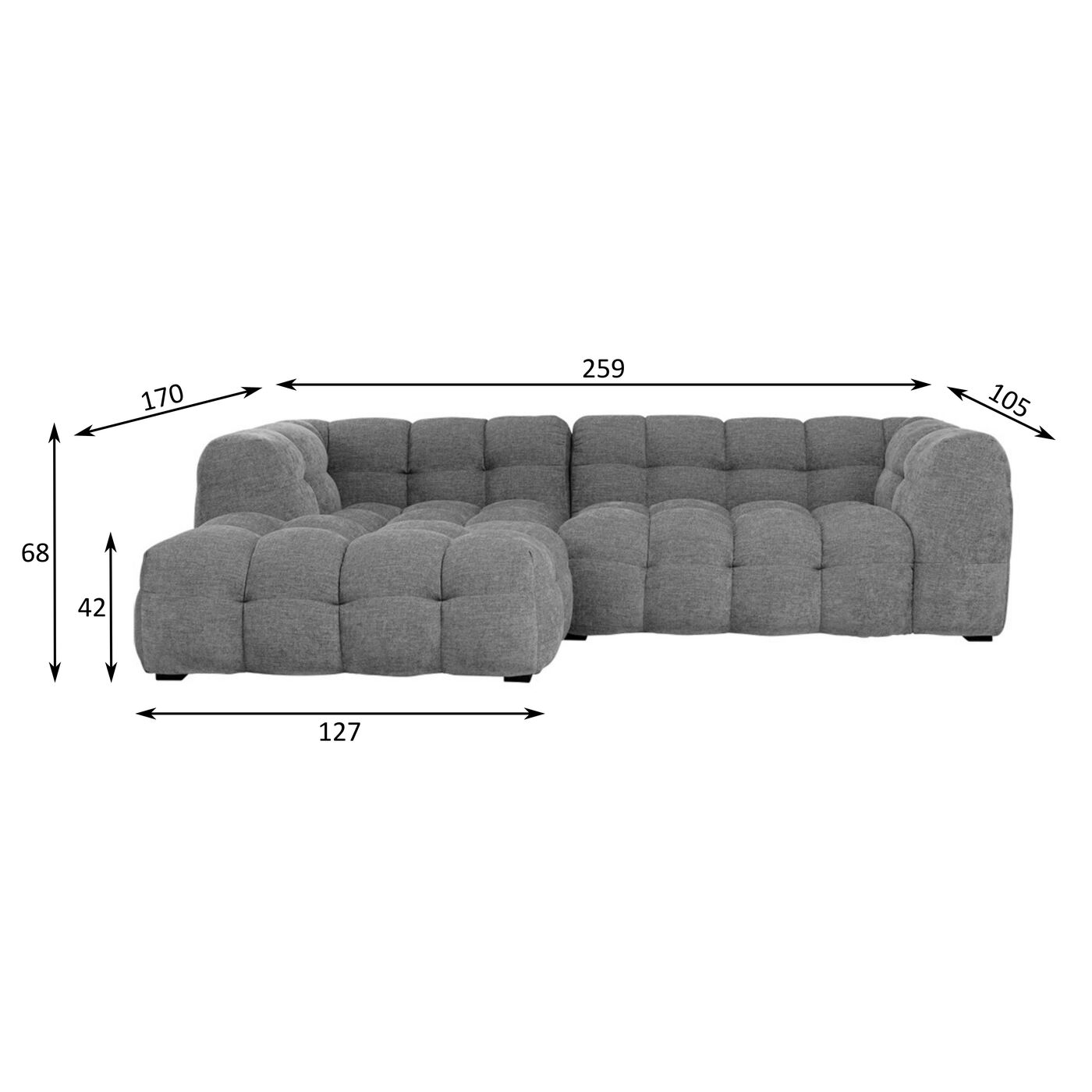 Диван угловой Salamanca S R/LCat 1 Individual Fabric
