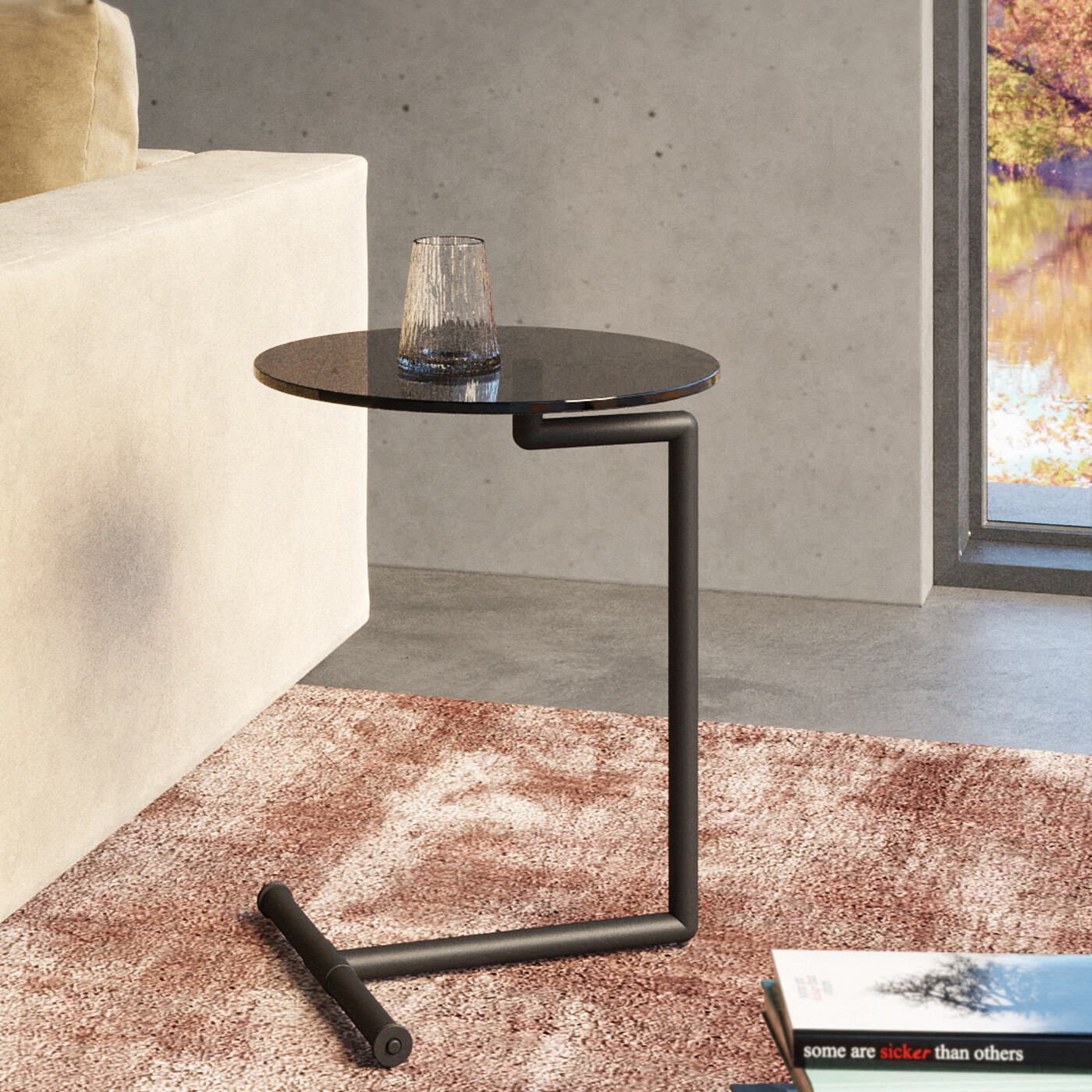 Стол приставной Easy Living Black Ø46 см от KARE Design