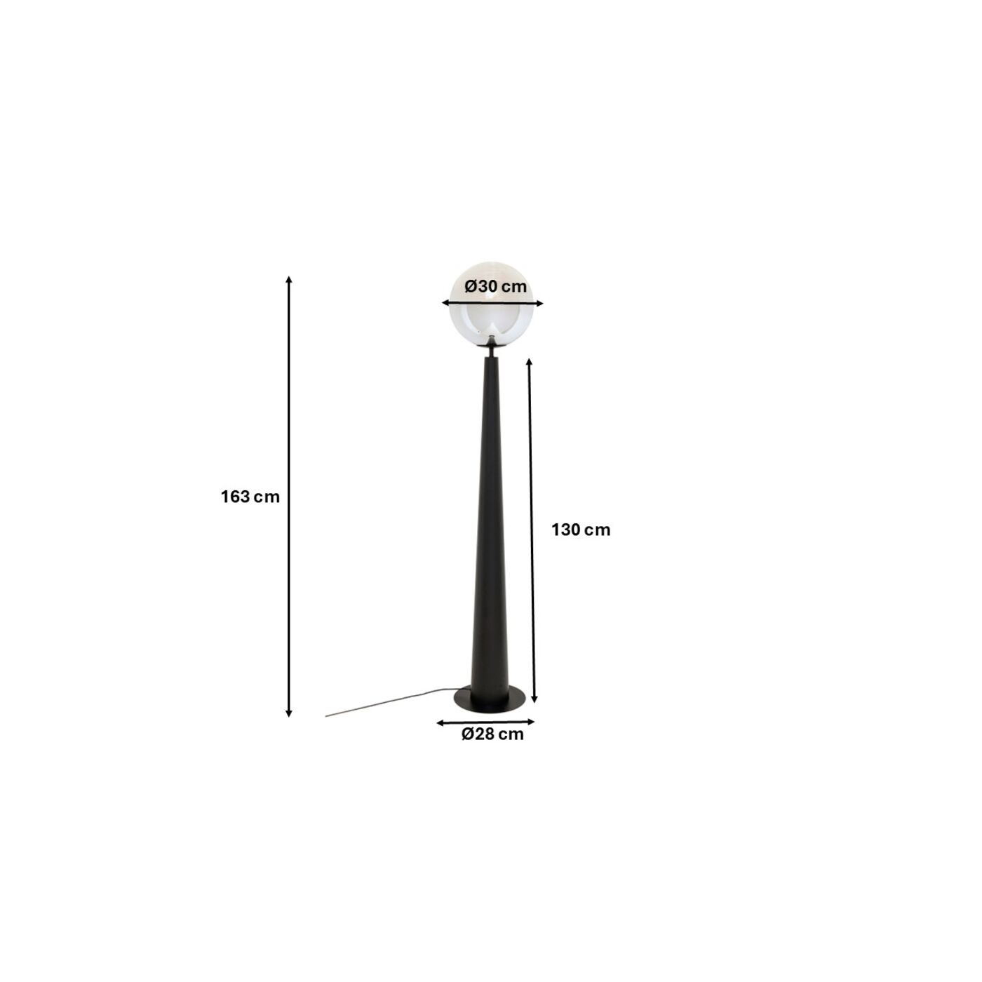 Светильник напольный Disco Ball Black 163cm от KARE Design