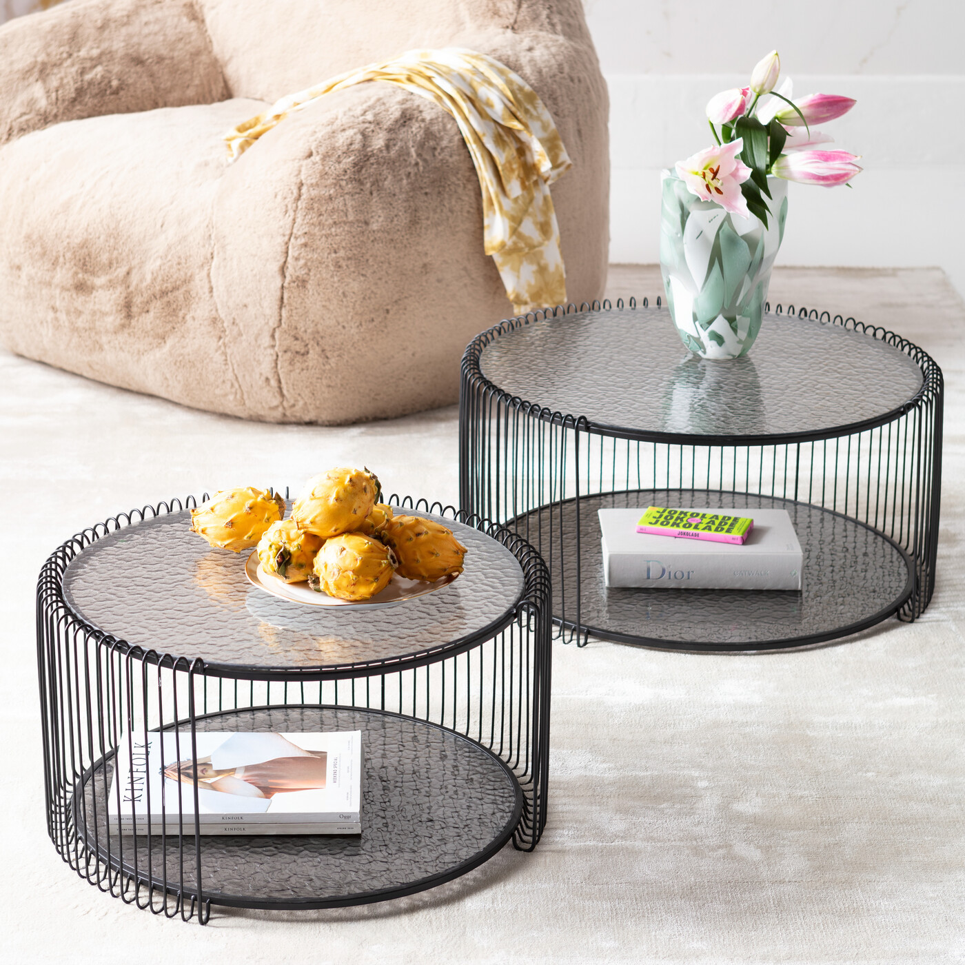 Стол кофейный Wire Double Black Bubble (2 шт.) от KARE Design
