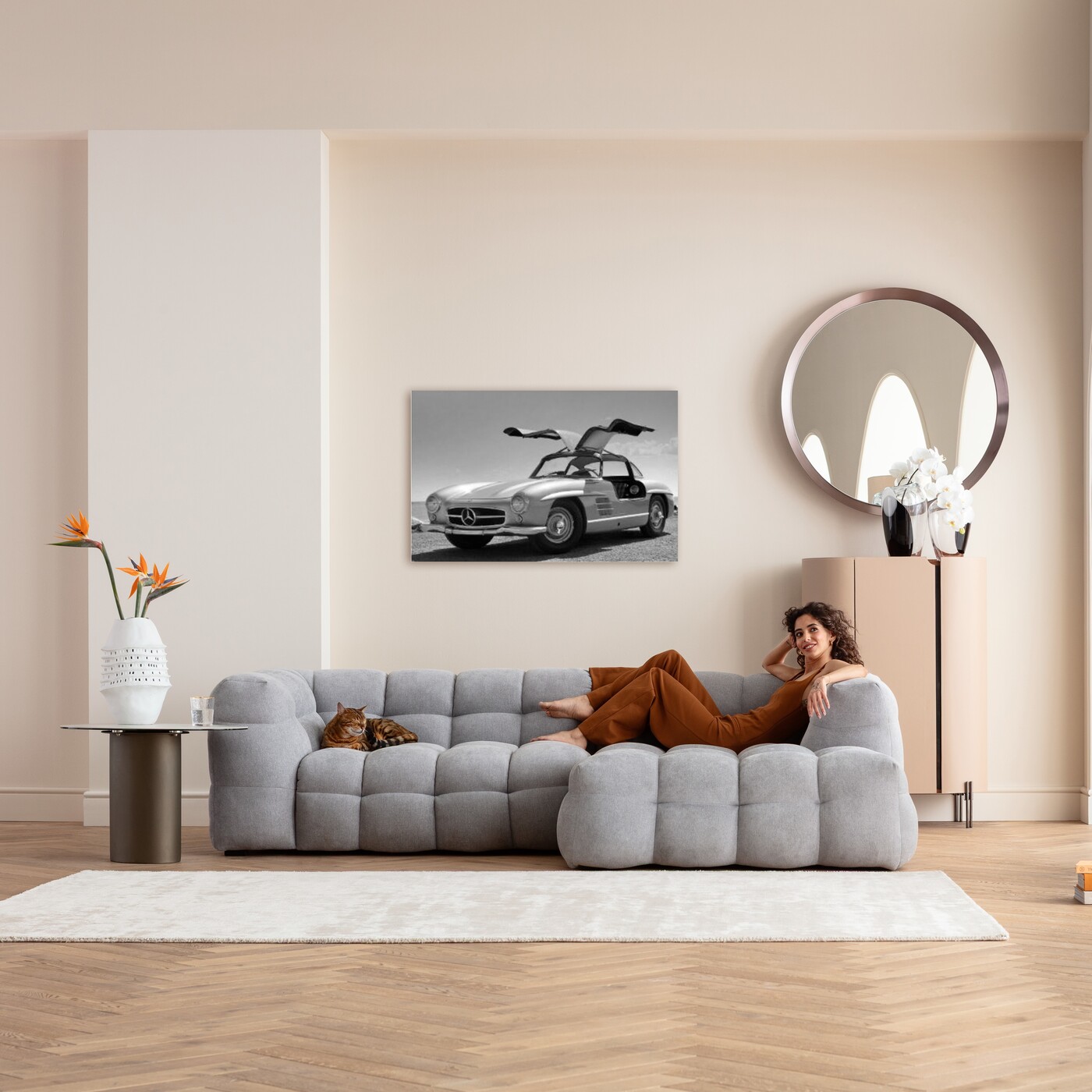 Картина стеклянная Automotive Beauty «Мерседес-Бенц 300 SL Gullwing» 120x80 см от KARE Design