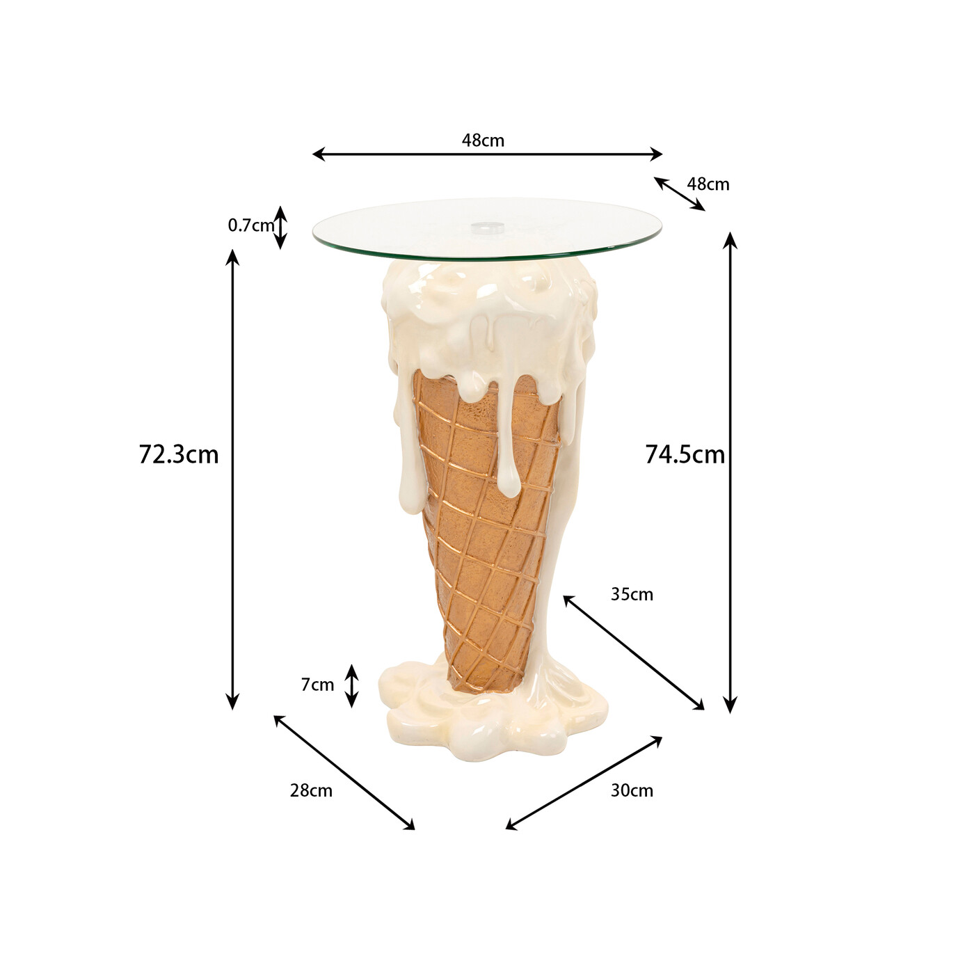 Стол Ice Cream Vanilla Ø48cm от KARE Design