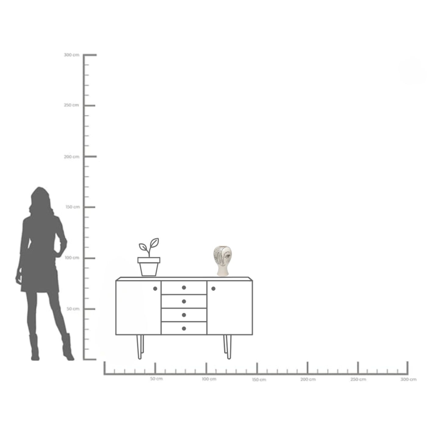 Ваза Drawn Lady 30 см от KARE Design