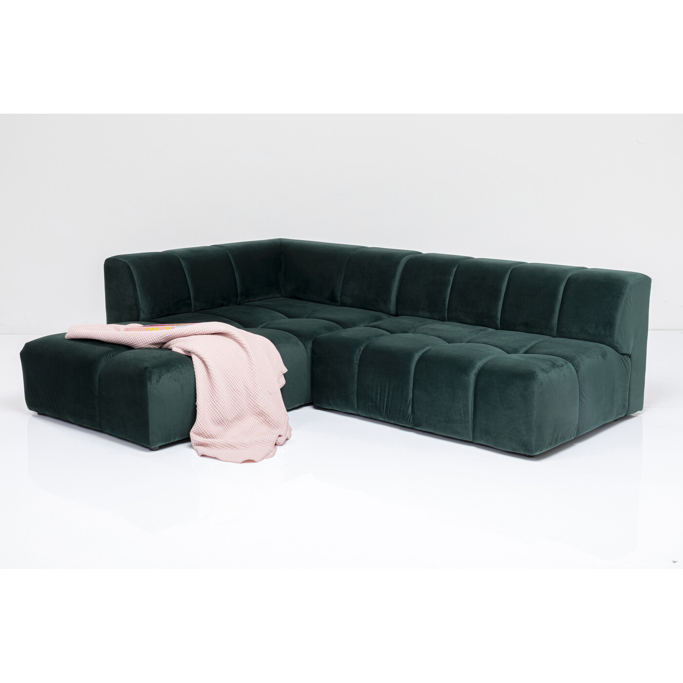 Диван угловой левосторонний Belami Velvet Dark Green Left 265 см от KARE Design