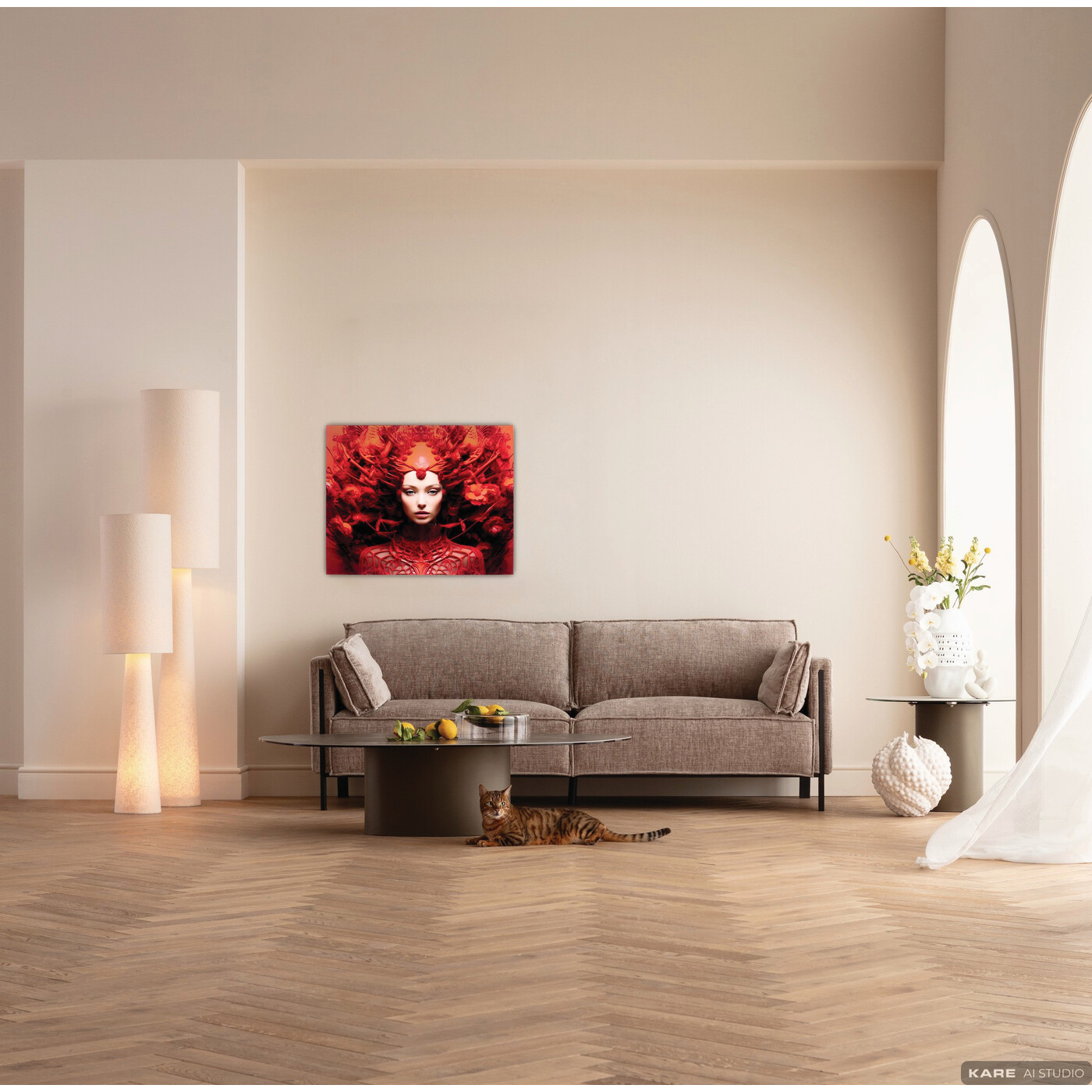 Картина стеклянная Red All Over «Красная абстракция» 50x40 см от KARE Design
