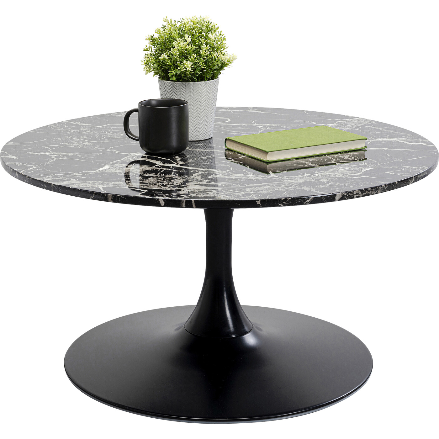 Стол кофейный Schickeria Marble Black Ø80 см от KARE Design