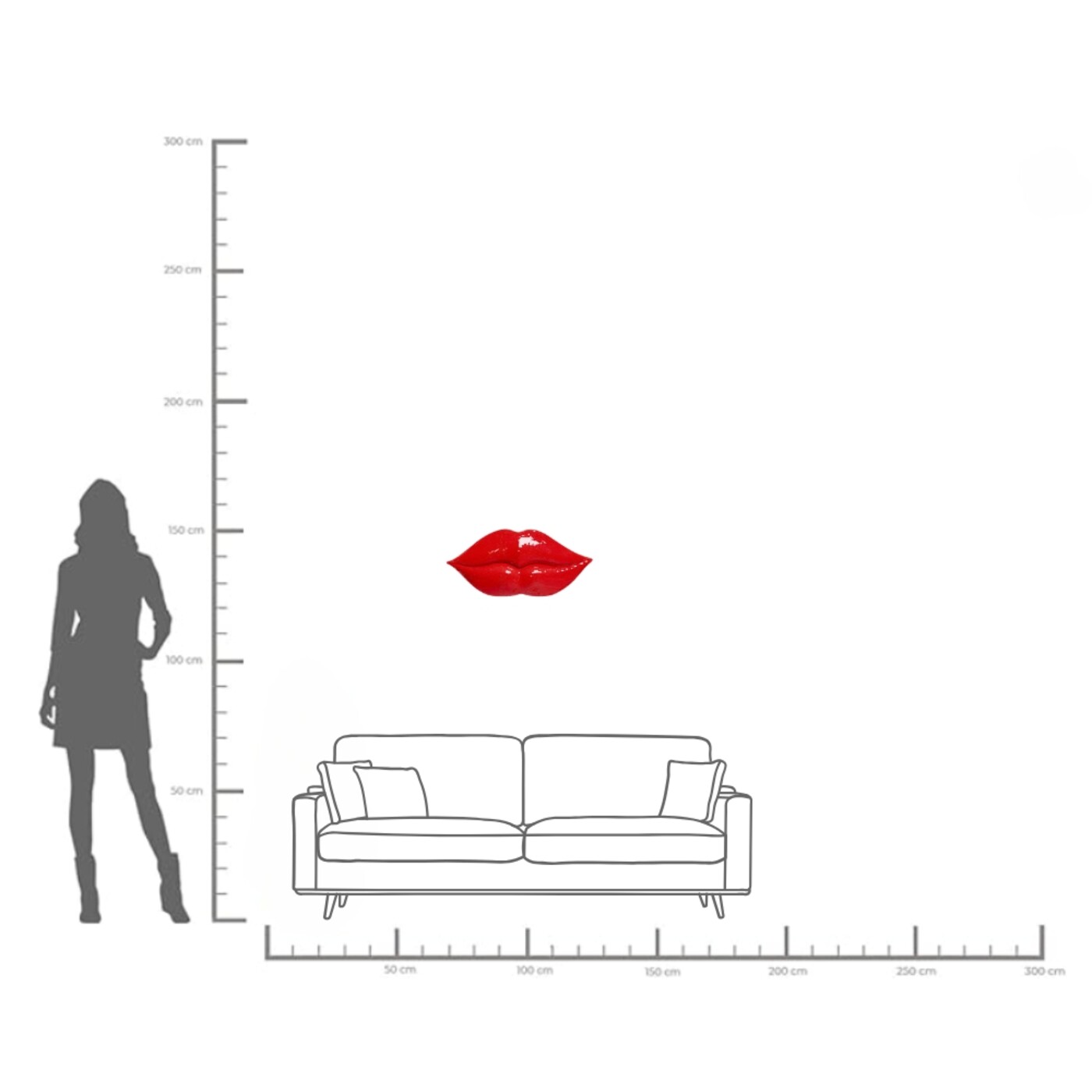 Объект декоративный Disco Lips «Диско-губы» 59 см от KARE Design