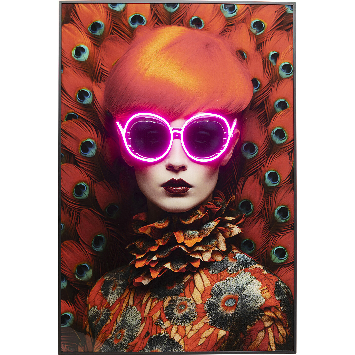 Картина Fancy Red Lady LED «Рыжая дама» 120x80 см от KARE Design