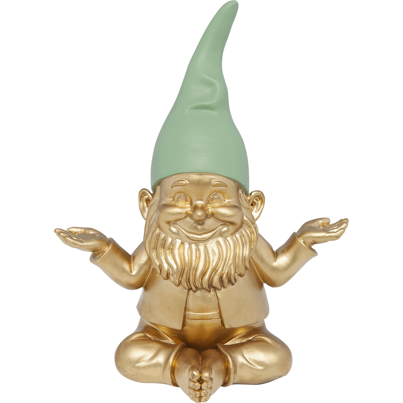 Фигура декоративная Zwerg Meditation «Медитирующий золото-зелёный гном» 19 см от KARE Design