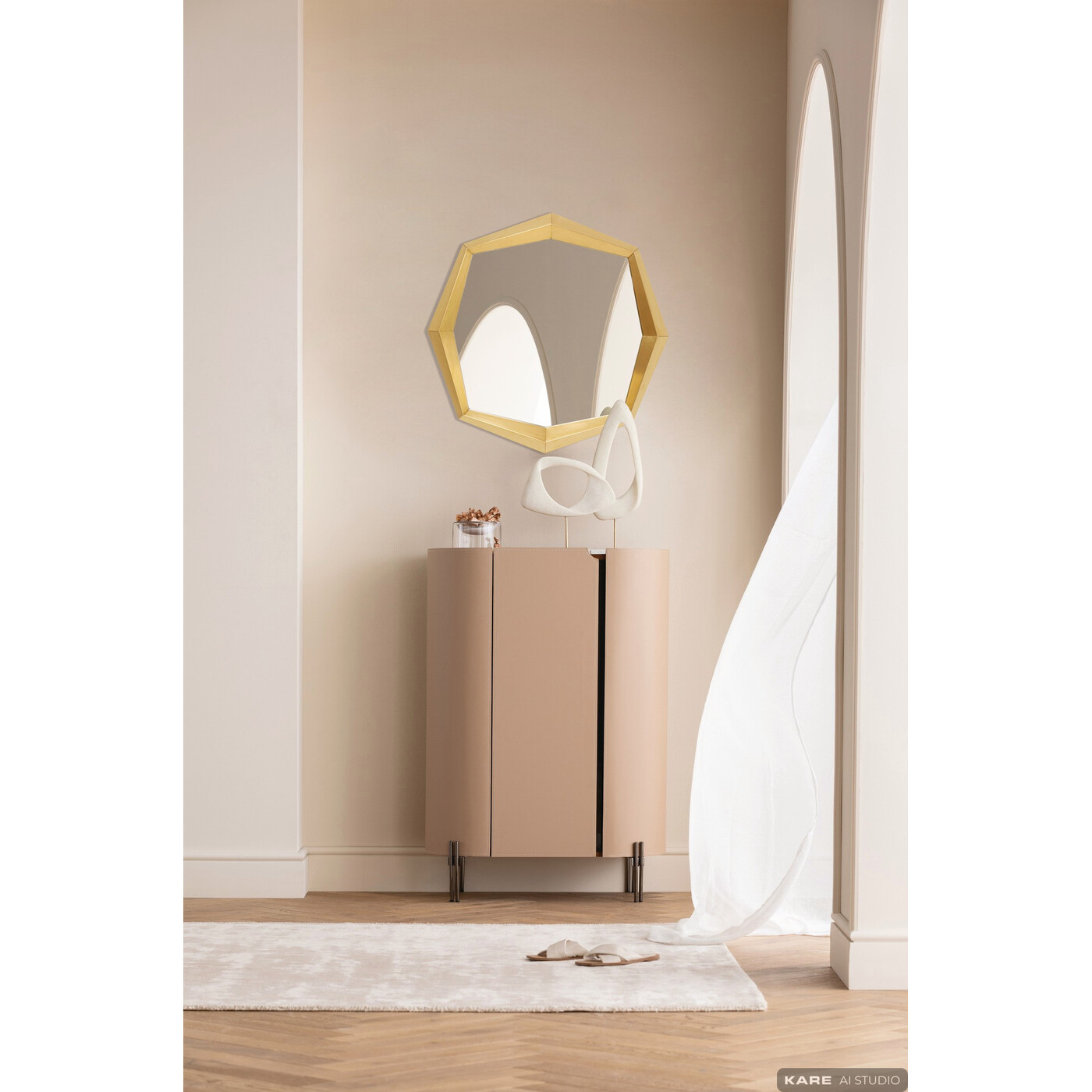 Зеркало настенное Octagon Gold 80x80cm от KARE Design