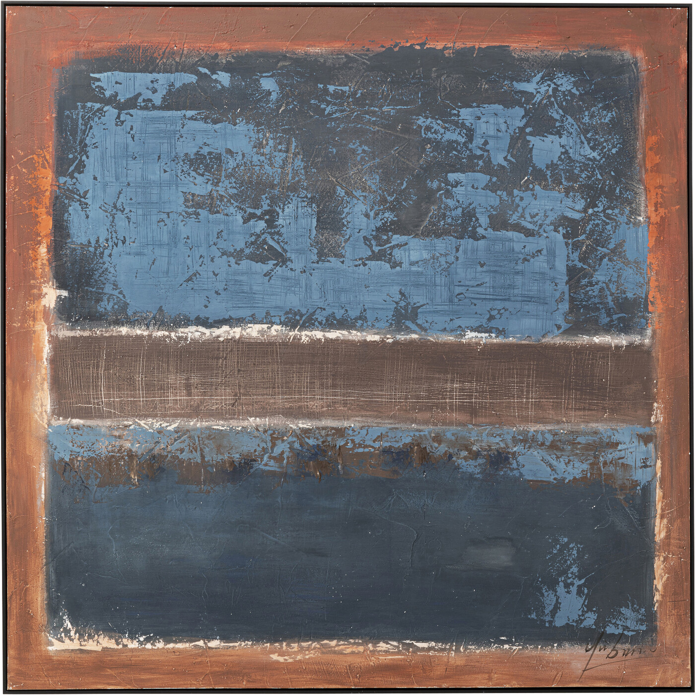 Картина Silence Blue «Тишина» 120x120 см, Синий от KARE Design