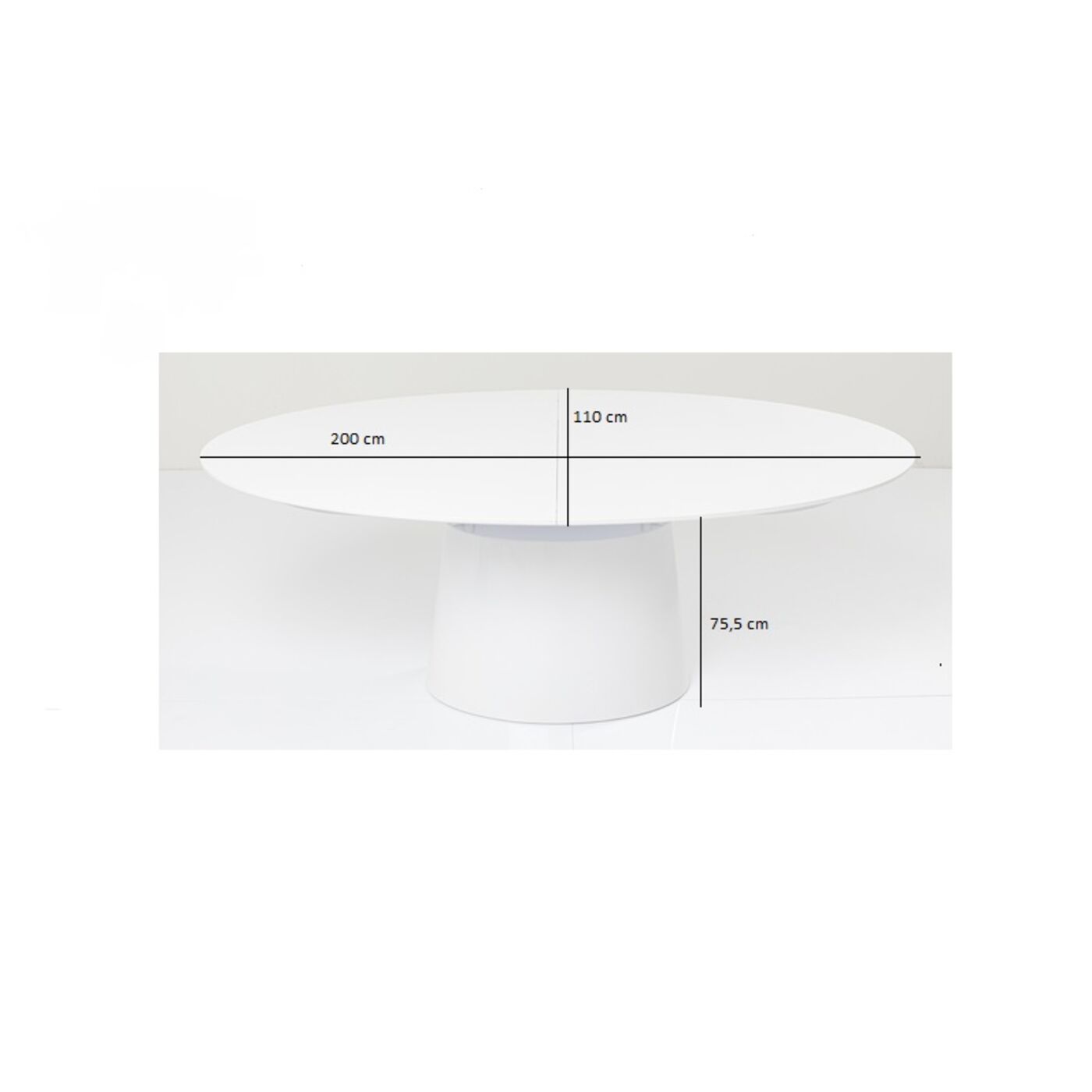 Стол раздвижной Benvenuto White Gloss200(50)x110cm