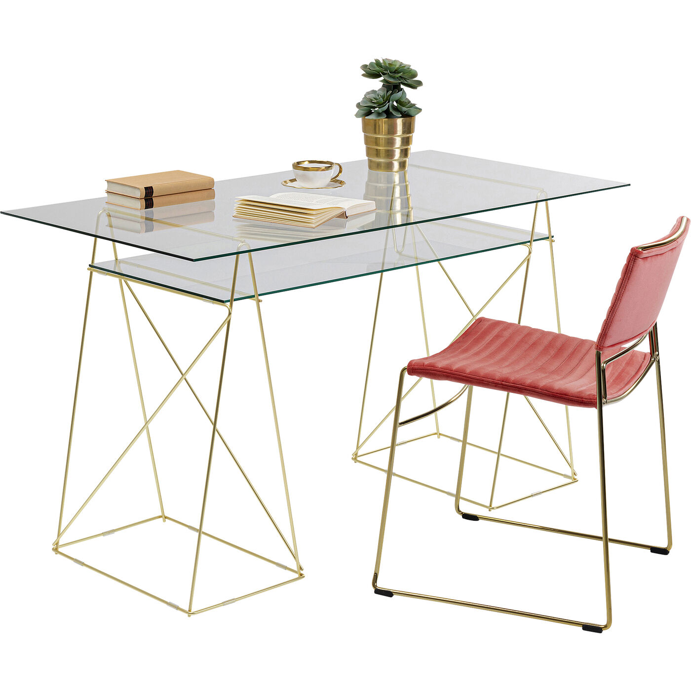 Стол Polar Brass matt 31x49 см (2 шт) от KARE Design