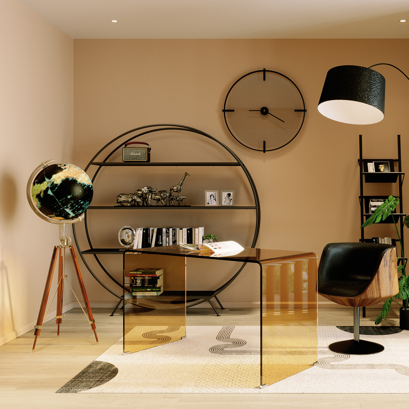 Глобус декоративный Earth «Земля», Чёрный от KARE Design