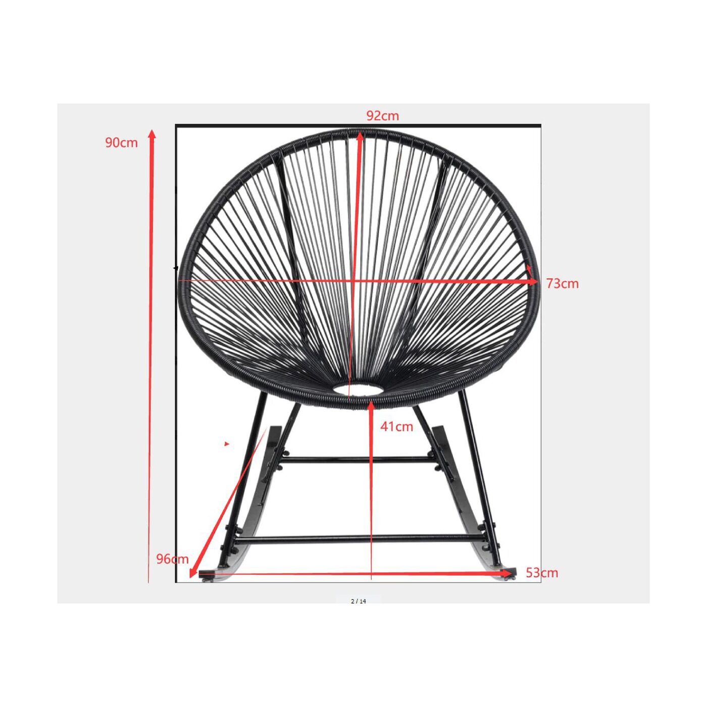 Кресло-качалка Acapulco Black от KARE Design