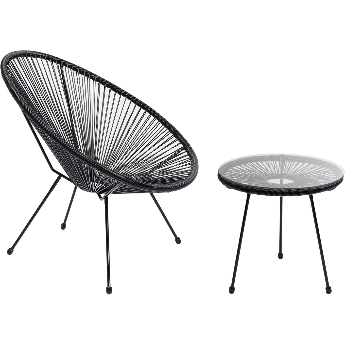 Комлект кресло + столик Acapulco Black (2 предмета) от KARE Design