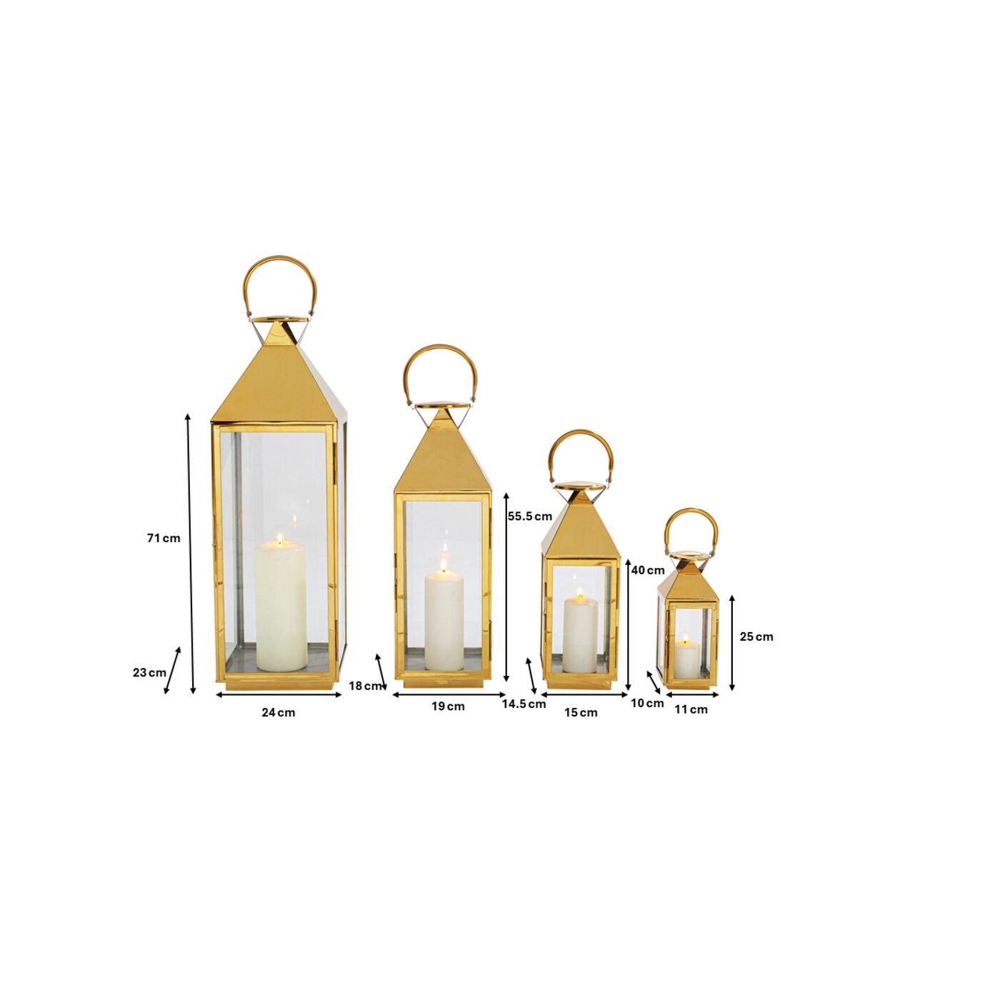 Фонарь Giardino «Сад» (4 шт), Золотой от KARE Design