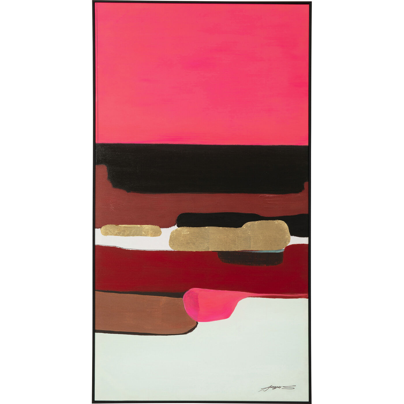 Картина в раме Abstract Shapes Pink «Абстрактные формы» 73x143 см, Розовый