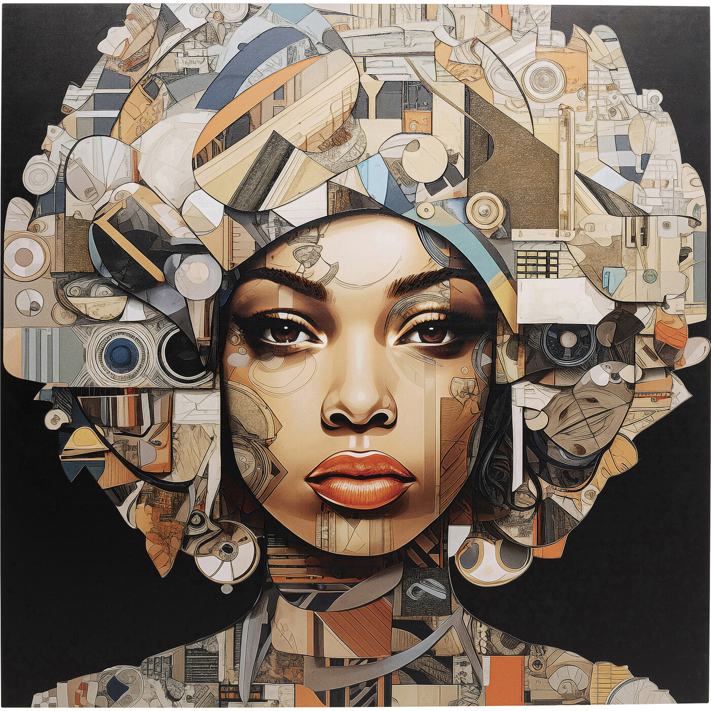 Картина стеклянная 3D Art Geo Woman «Геометрический женский портрет» 80x80 см от KARE Design