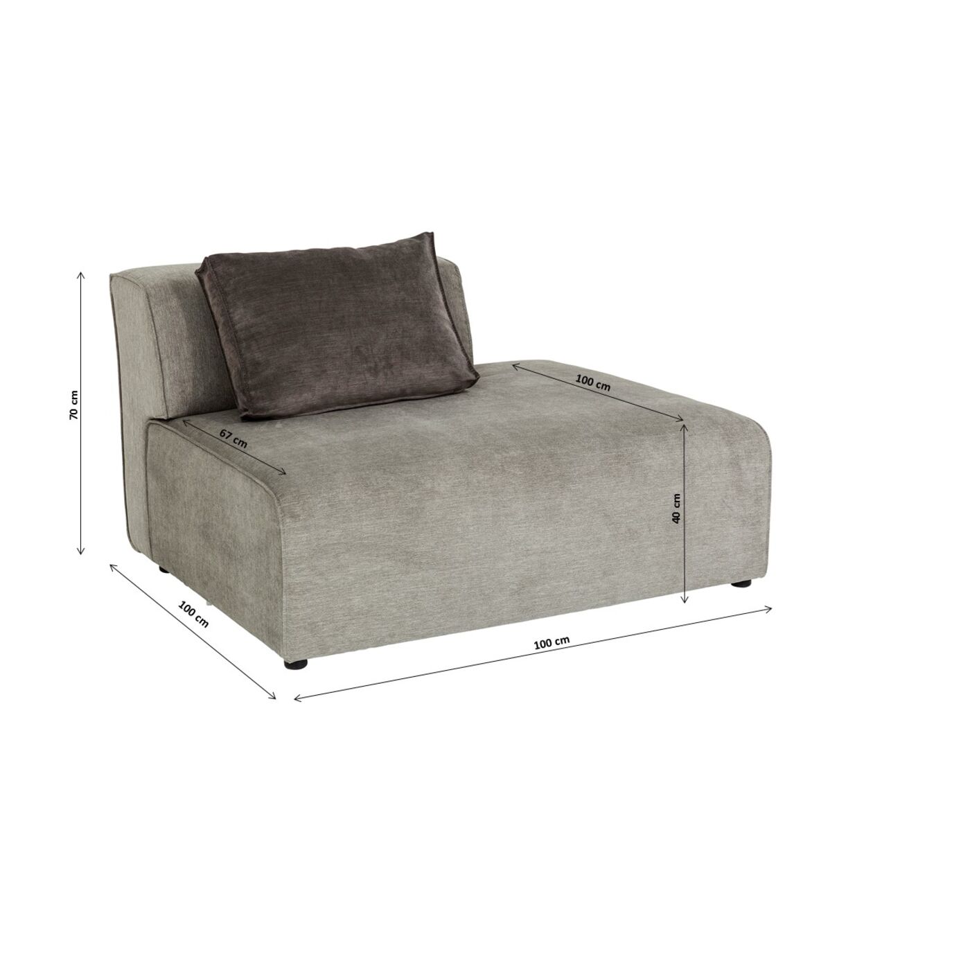 Элемент дивана 100 Infinity Grey 100 от KARE Design