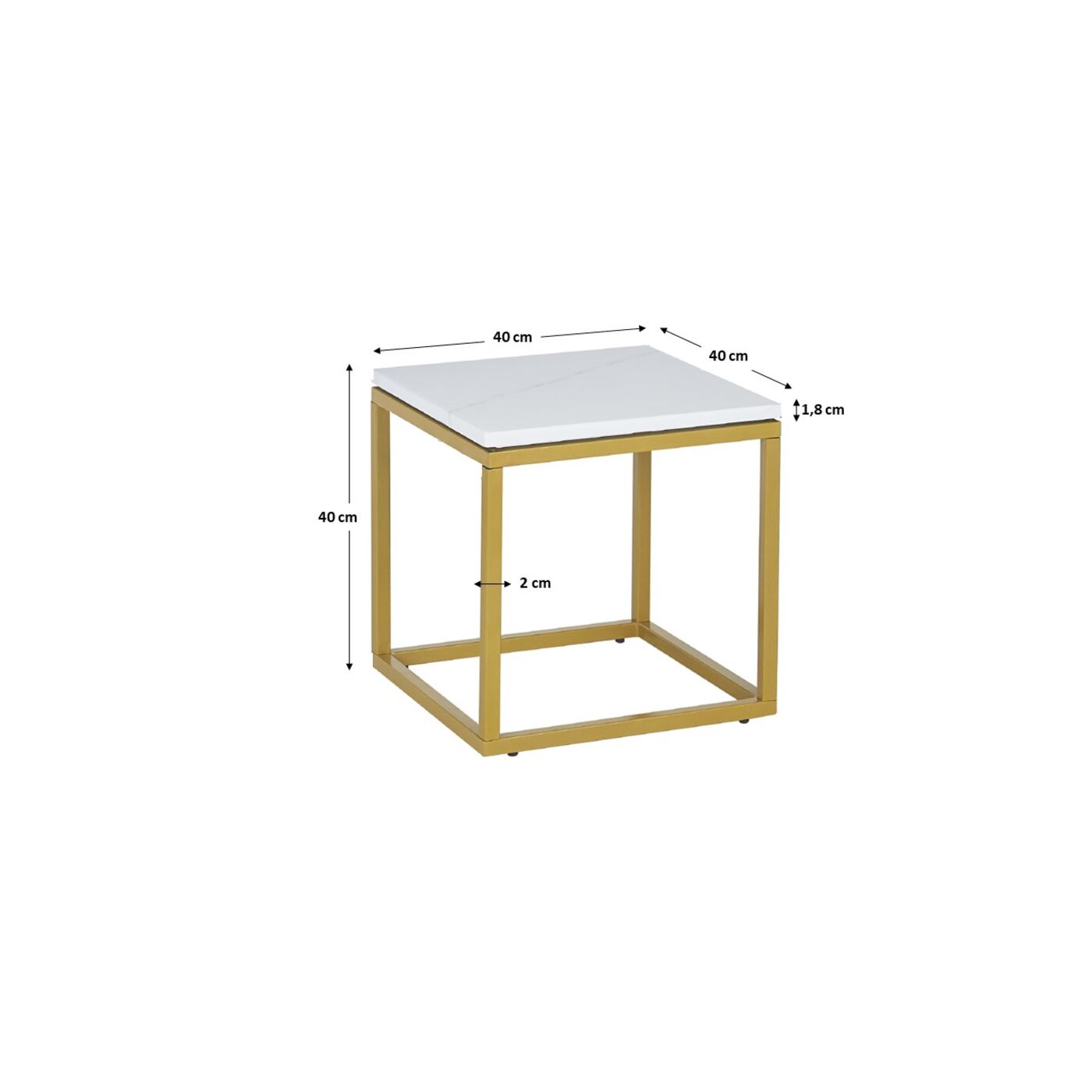 Стол приставной Key West Marble Gold 40x40 см от KARE Design