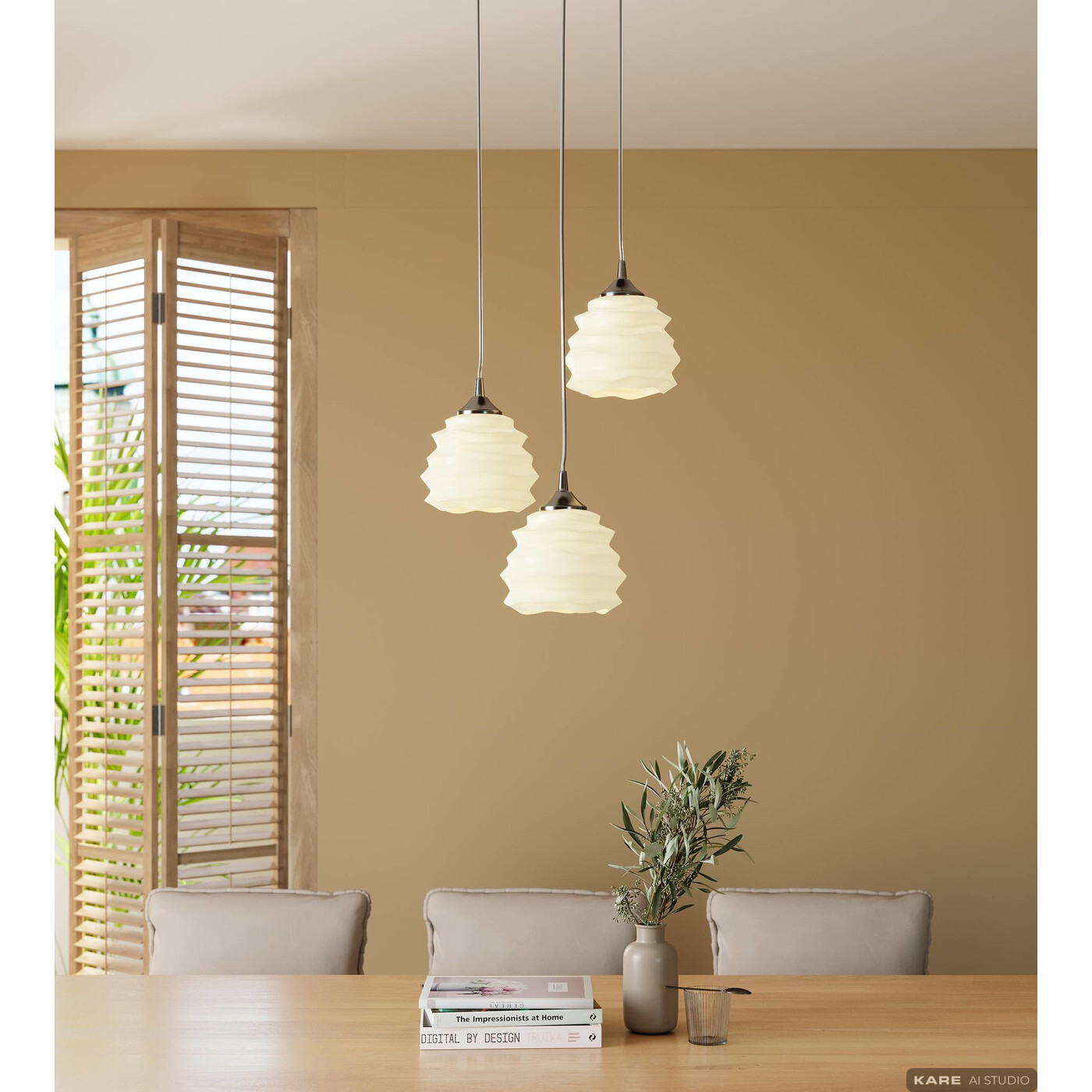 Светильник подвесной Ruffle White Ø 37 см от KARE Design