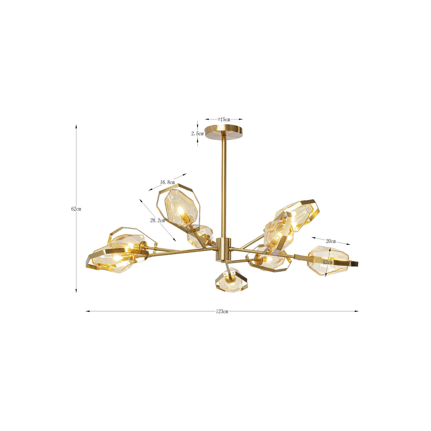 Светильник подвесной Diamond Fever Ufo Brass Ø106 см от KARE Design
