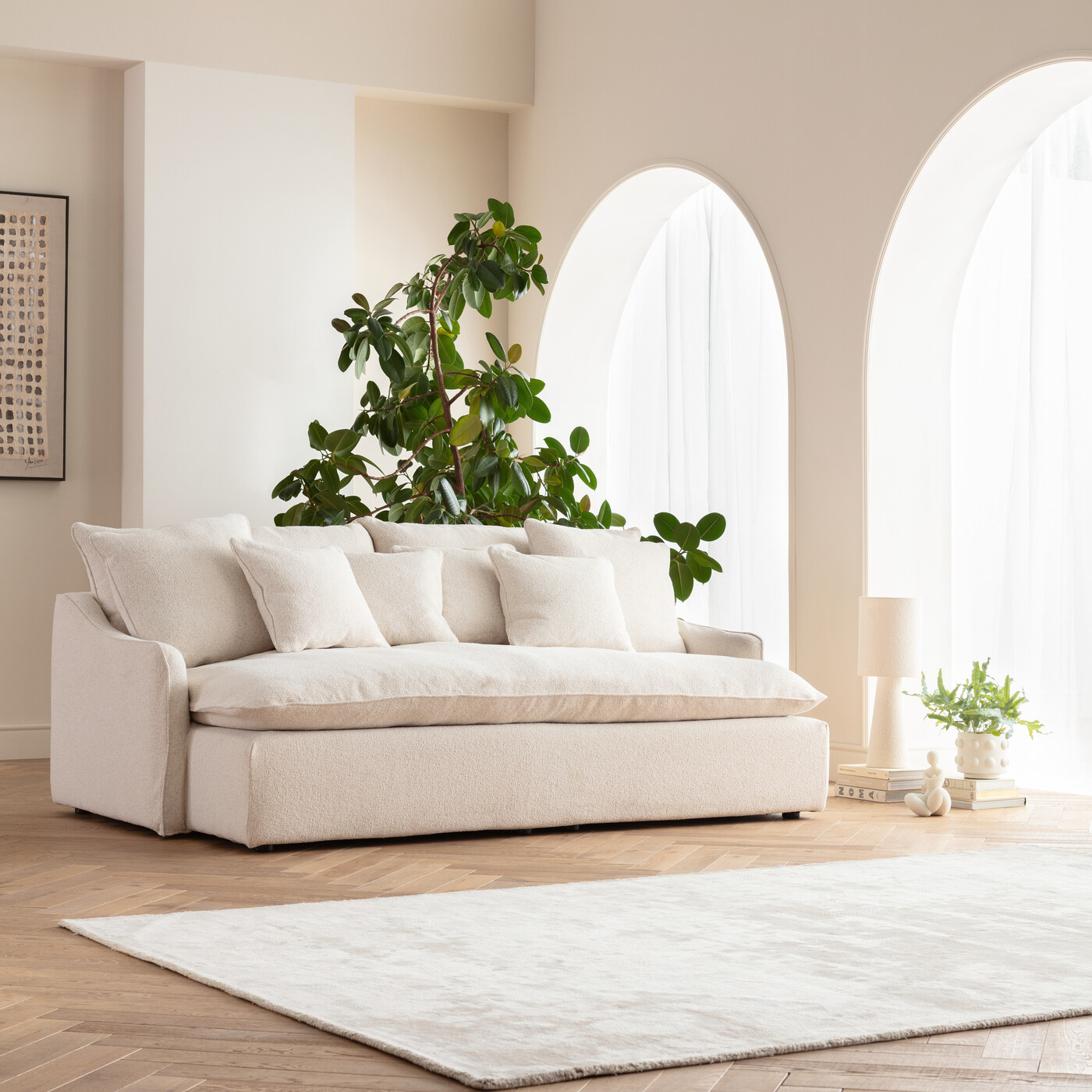 Диван трехместный Boho 3-Seater Cream 230 см от KARE Design