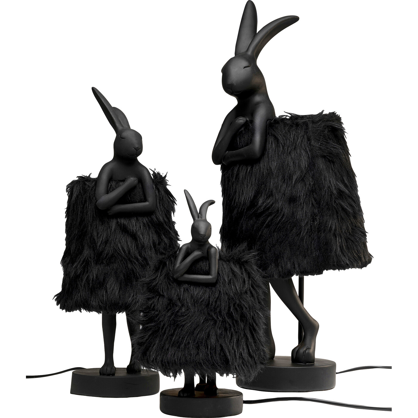Светильник настольный Animal Rabbit Fur Black/Gold 68cm от KARE Design