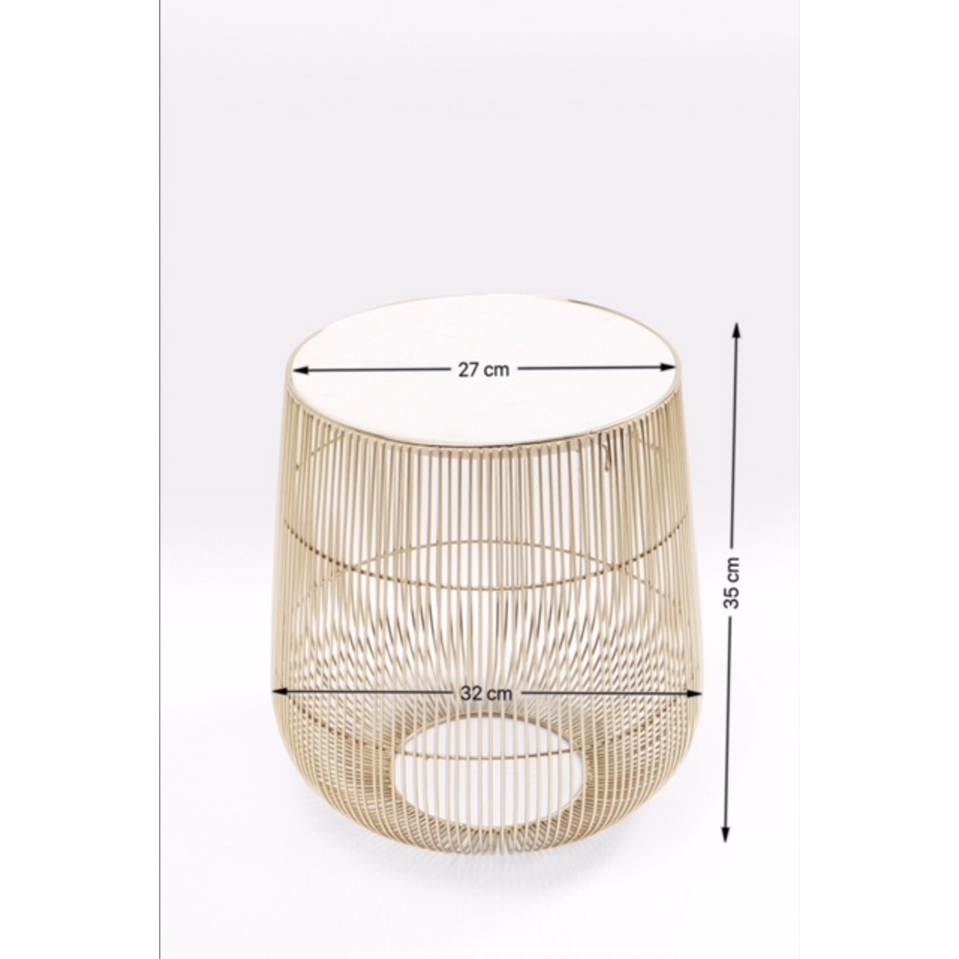 Стол приставной Beam White Marble Brass Ø32 см от KARE Design