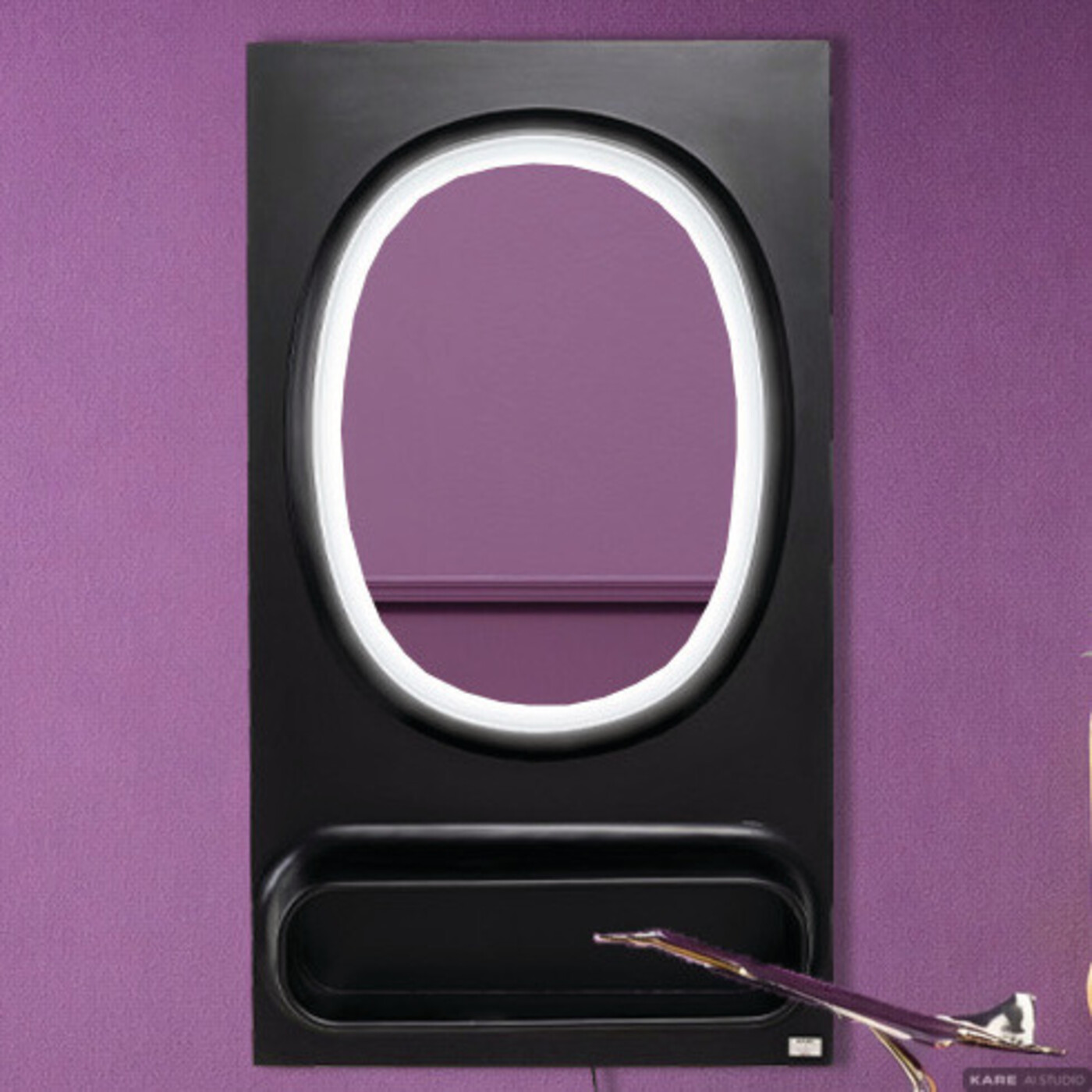 Зеркало настенное  KARE x Karim Rashid Aero LED Black 80x141 см от KARE Design