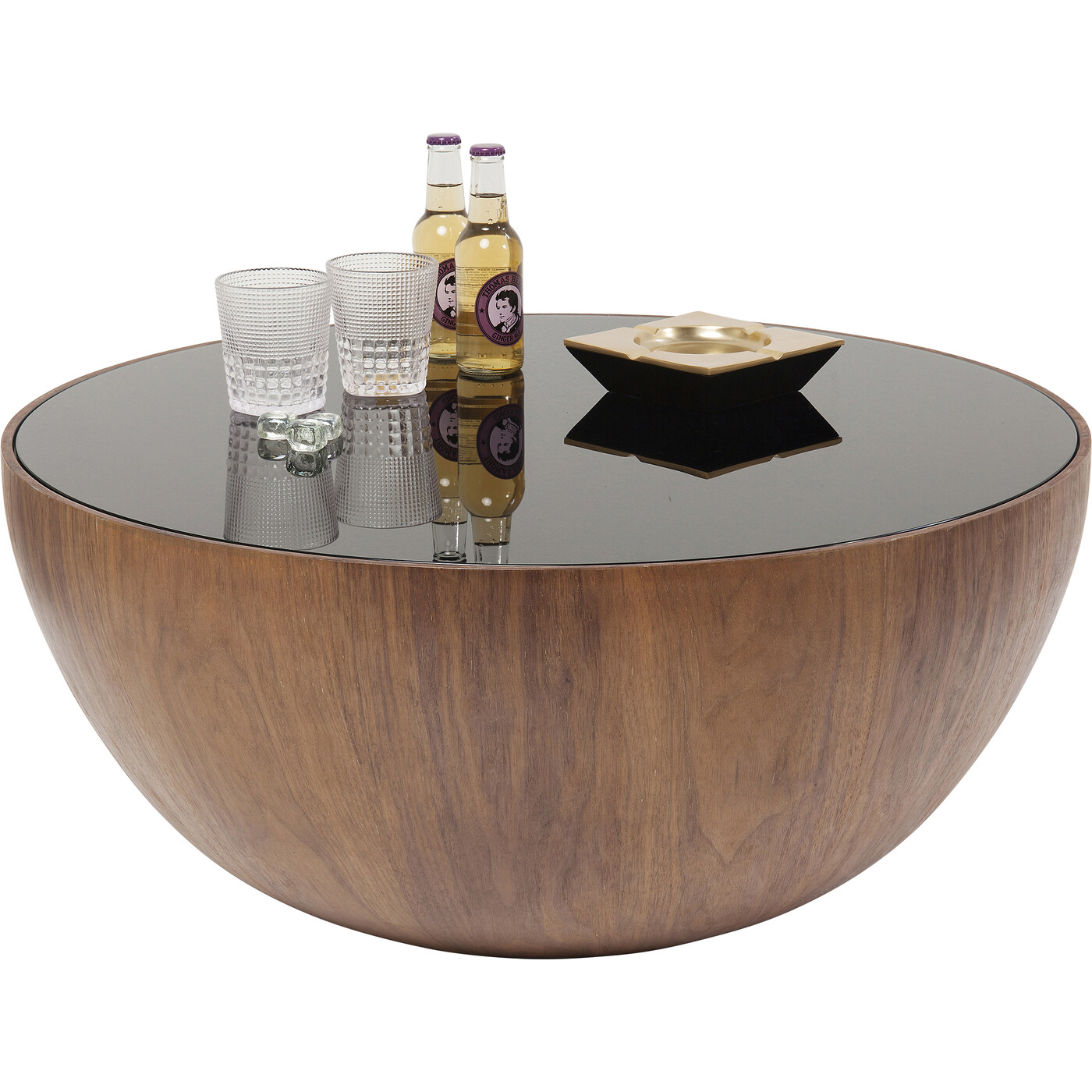 Стол кофейный Tear Drops Walnut Ø80 см от KARE Design