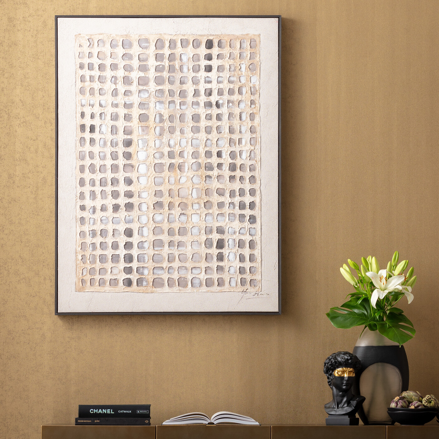 Картина в раме Glitter Curtain «Блестящий занавес» 120x90 см от KARE Design