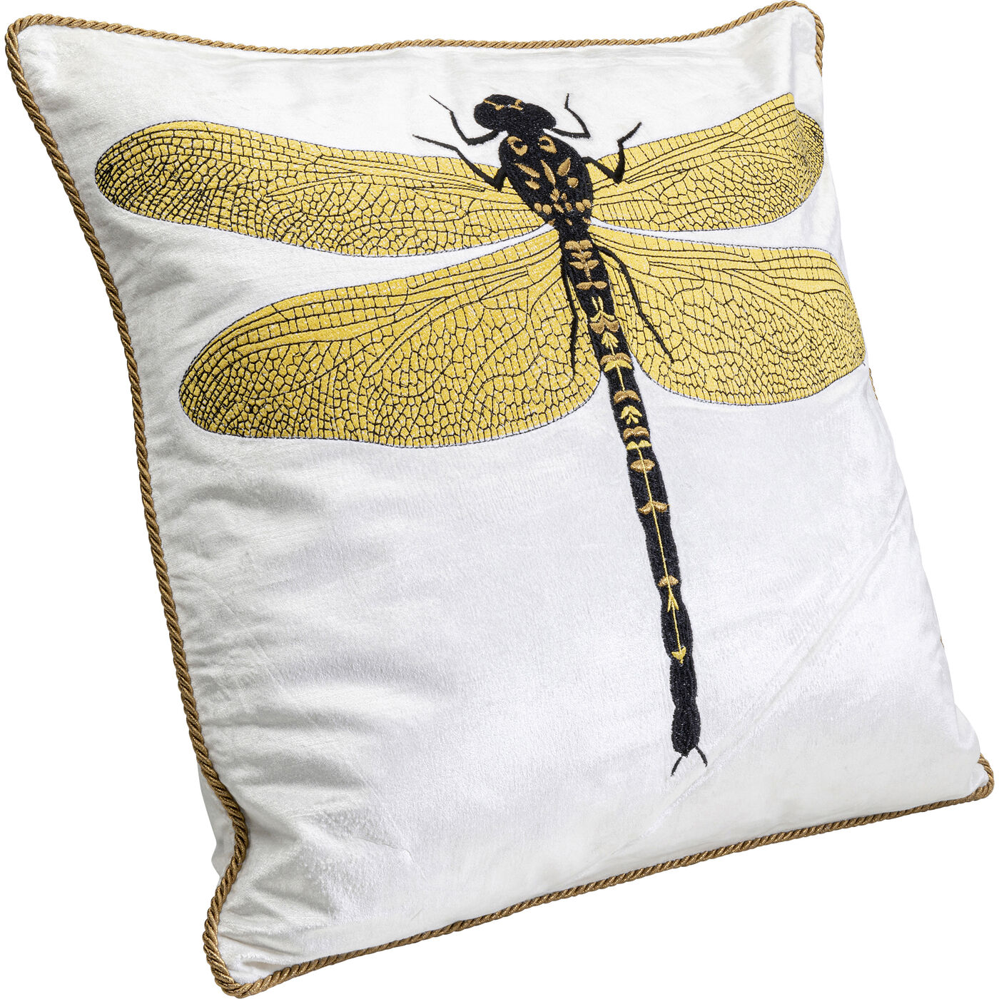 Подушка Glitter Dragonfly «Блестящая стрекоза» 40x40 см, Белый от KARE Design