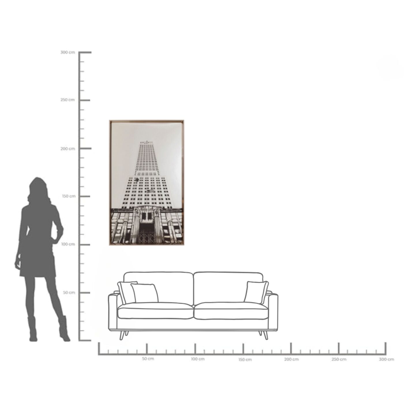 Картина в раме Empire State Mirror «Эмпайр Стейт Билдинг» 77x130 см
