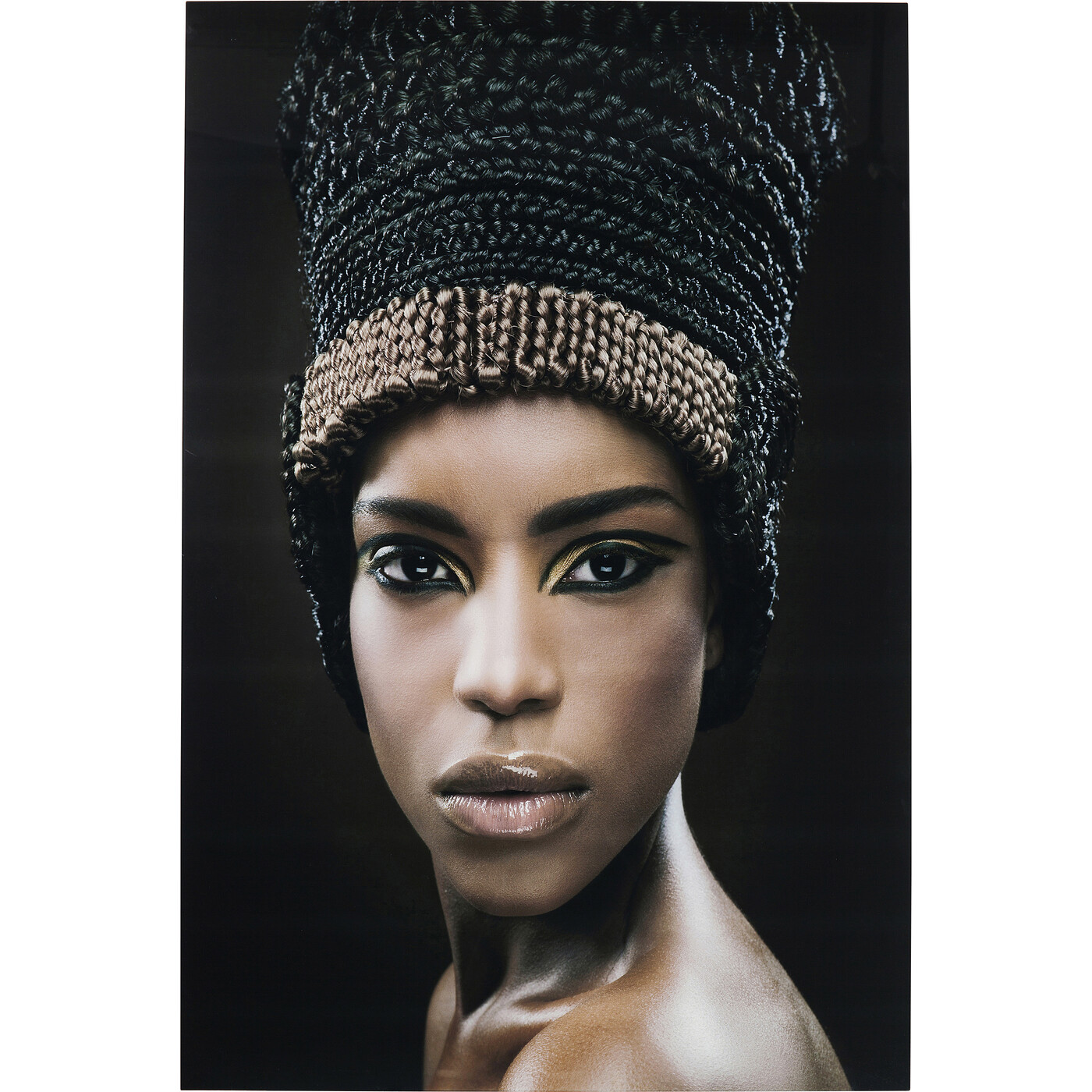 Картина стеклянная Royal Headdress Face 100x150 см от KARE Design