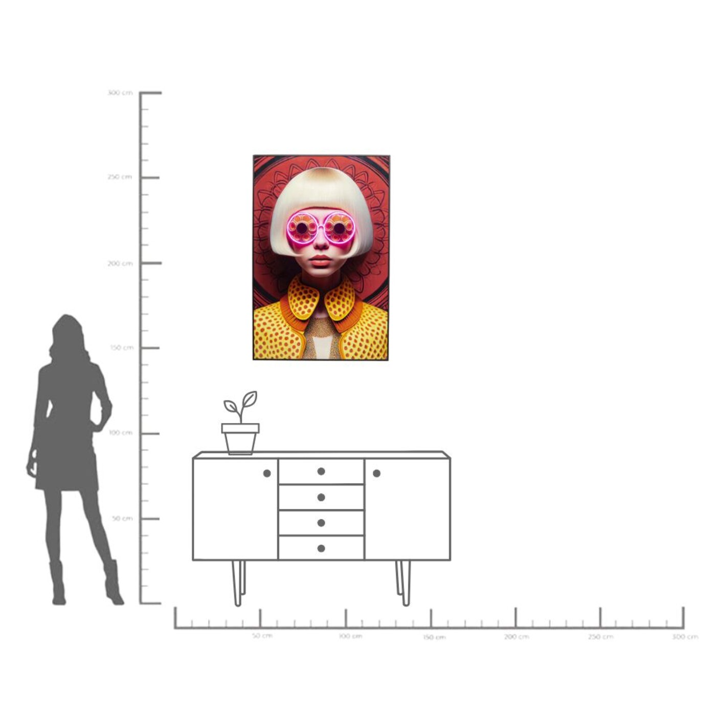 Картина Fancy Blonde Lady LED «Блондинка» 120x80 см от KARE Design