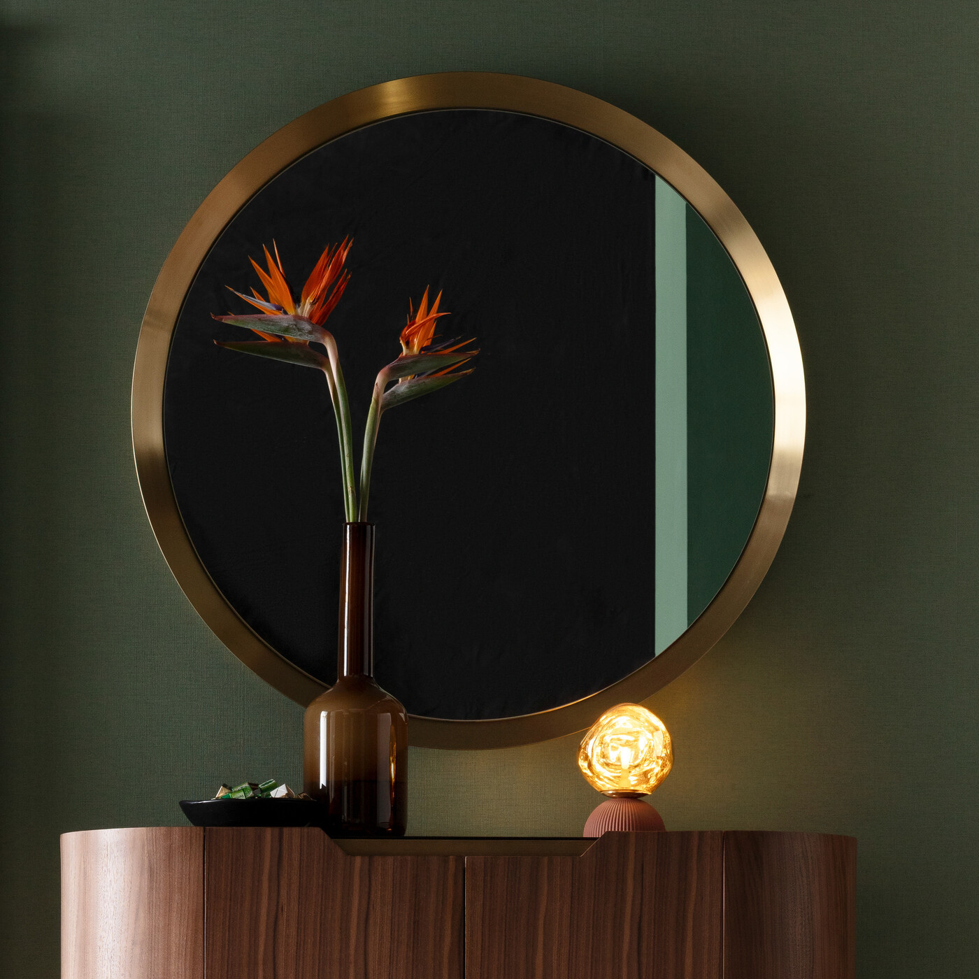 Зеркало Arezzo Coffee Ø100cm от KARE Design