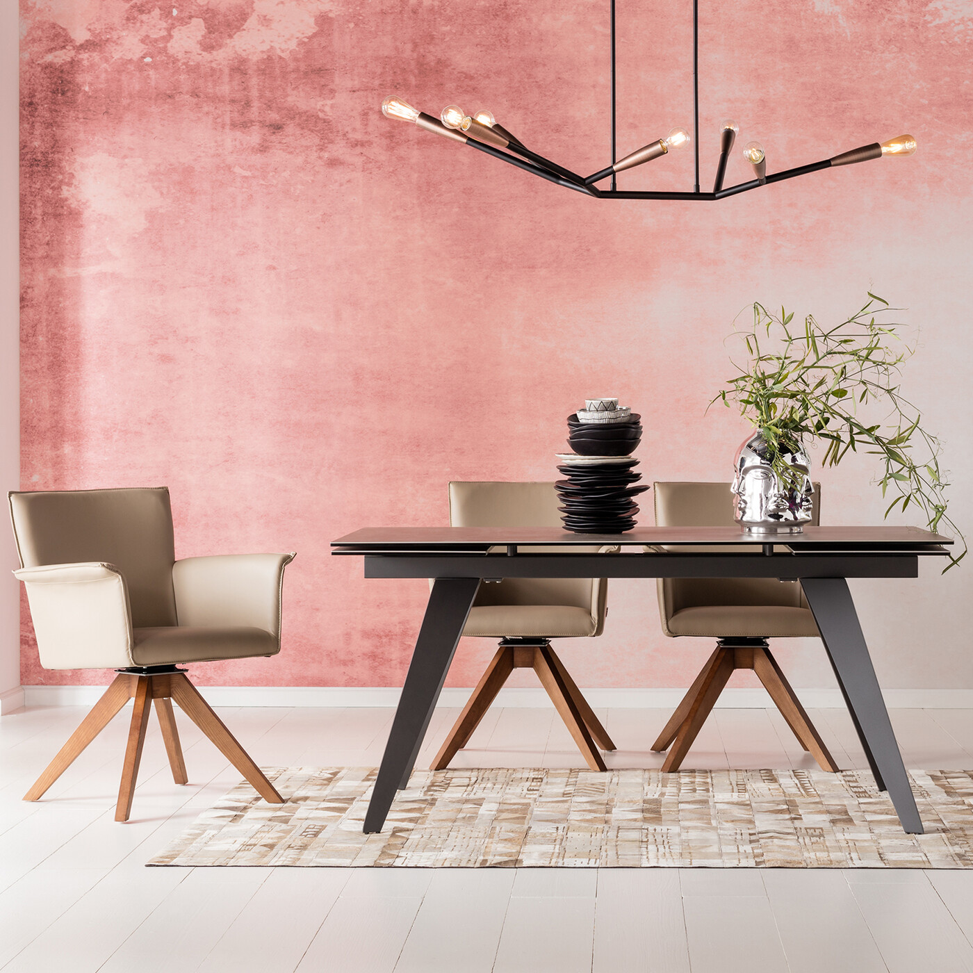Стол раздвижной Amsterdam Dark160(40+40)x90 см от KARE Design