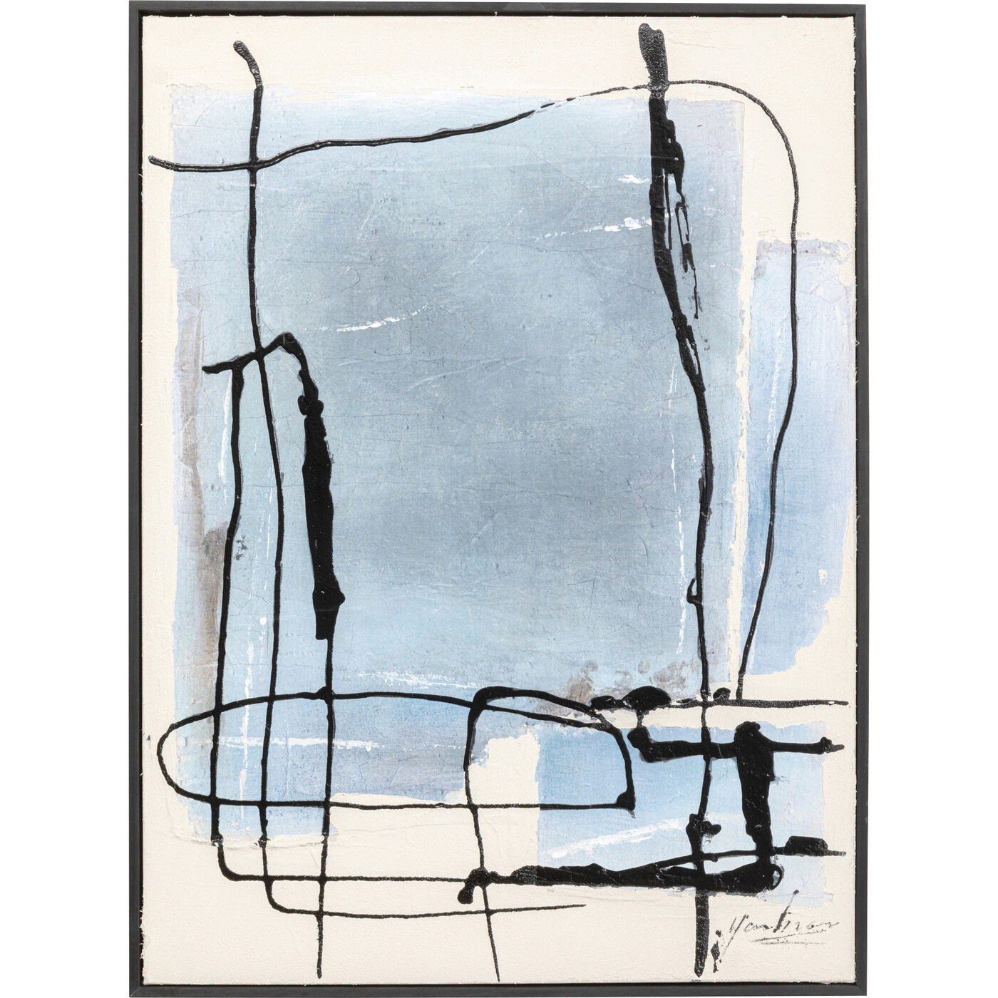 Картина в раме Dust Blue «Абстракция» 55x75 см, Синий от KARE Design