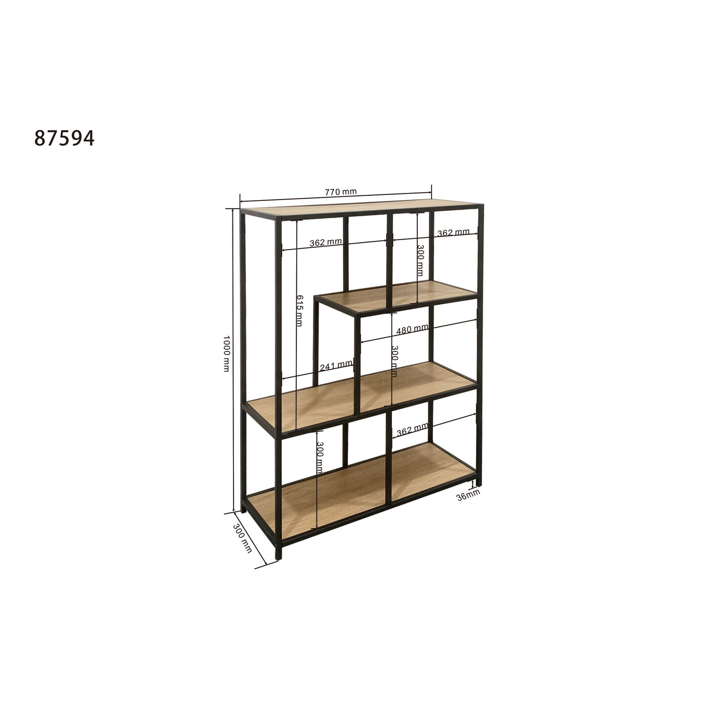 Стеллаж Loftie Nature 77x100 см от KARE Design