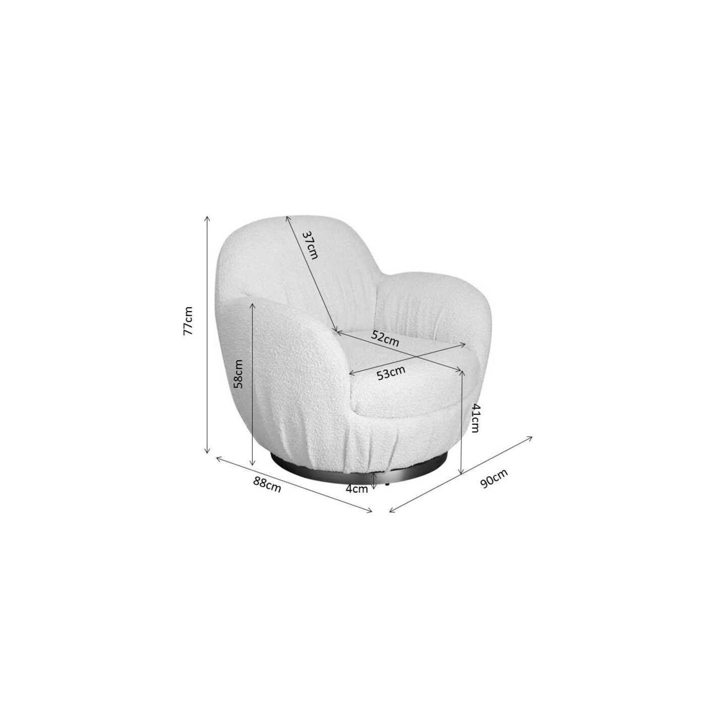 Кресло вращающееся Nube Yellow от KARE Design