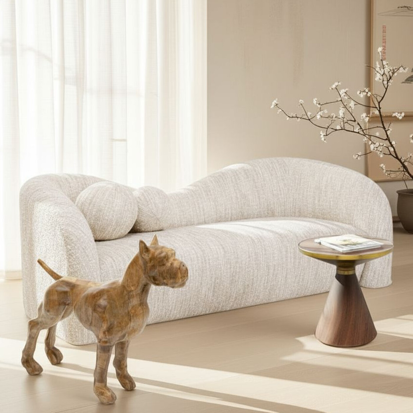 Диван 3-х местный Livia Melange Cream 261cm от KARE Design