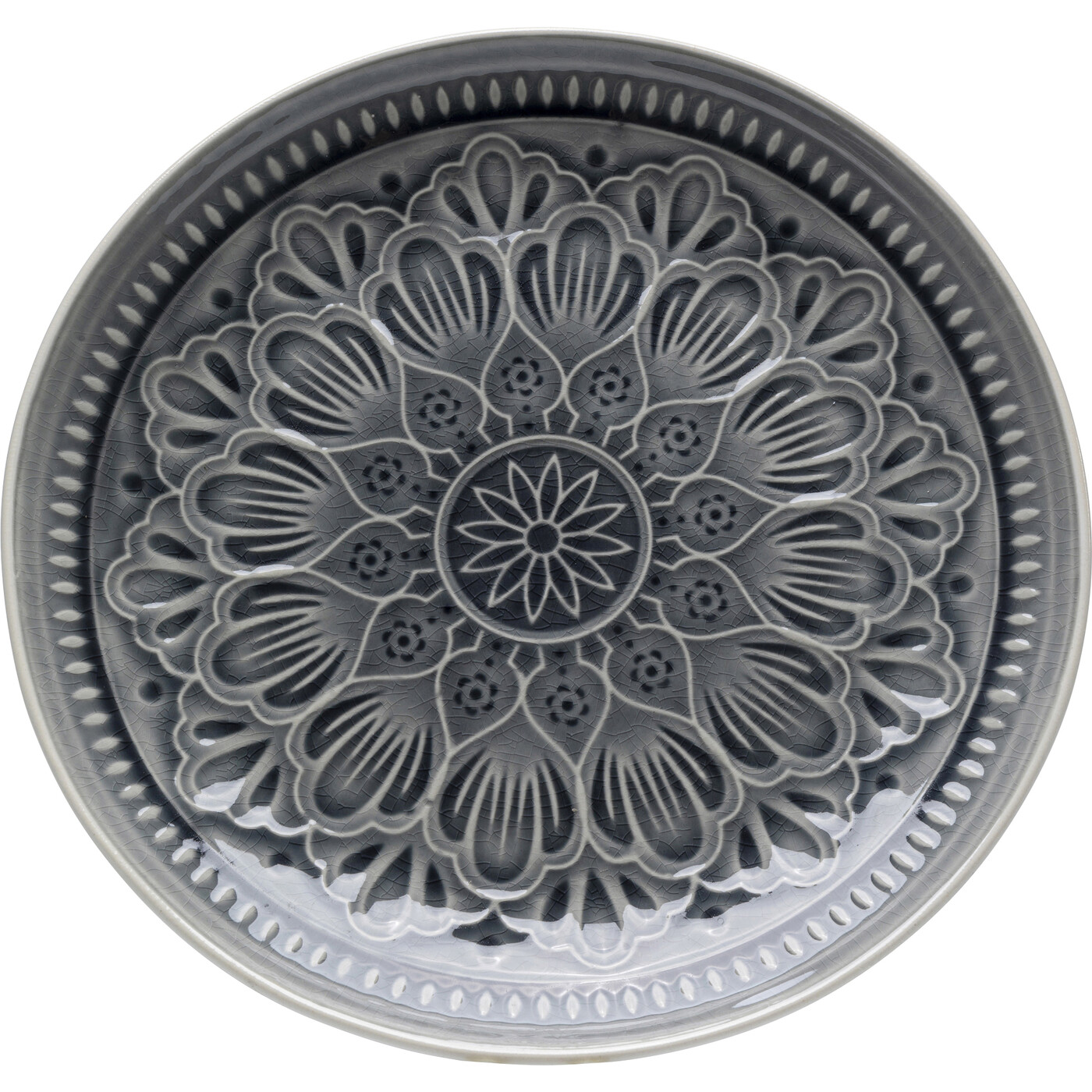 Тарелка Sicilia Mandala Grey Ø27 см от KARE Design